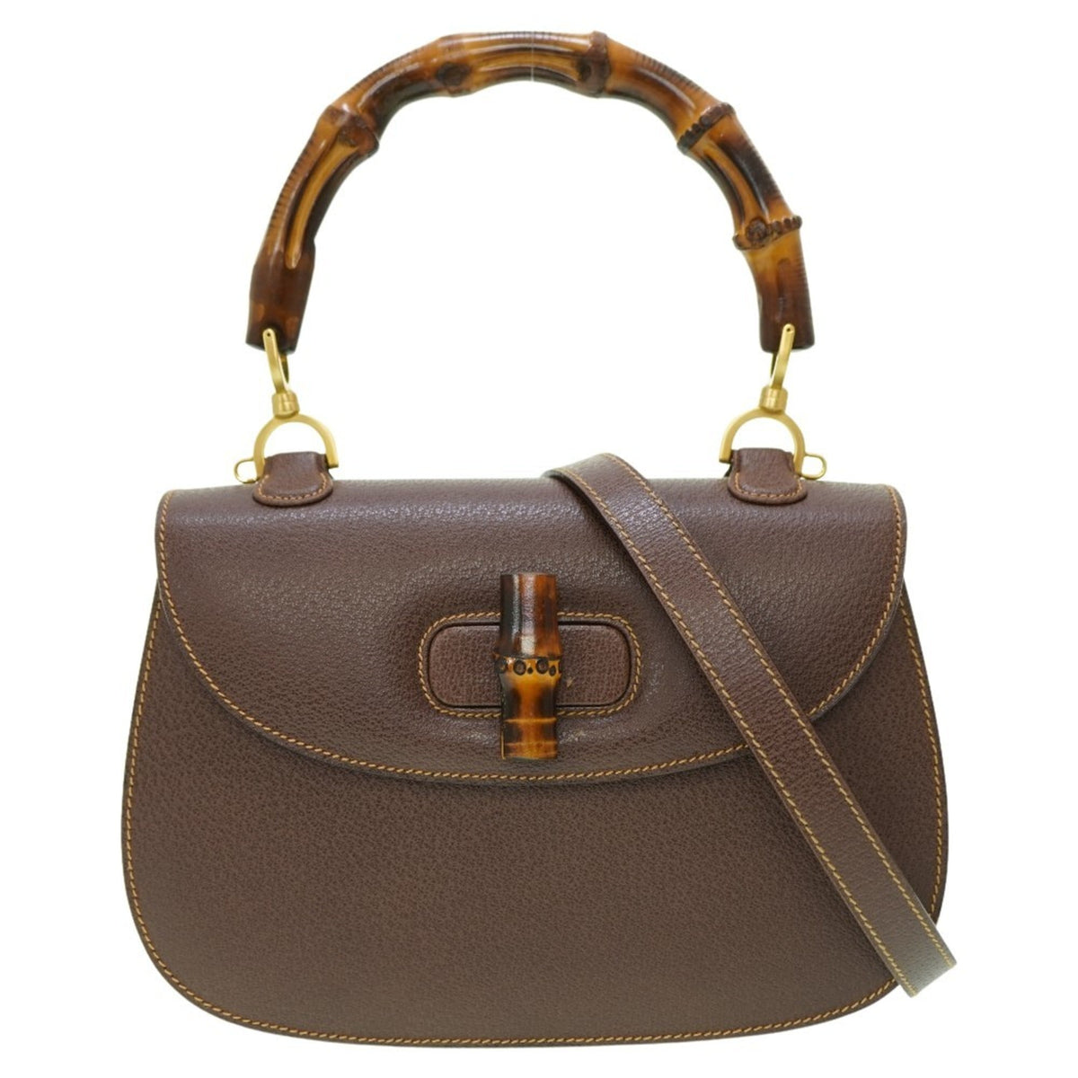 Gucci Brown Leather Handbag (Pre-Owned)