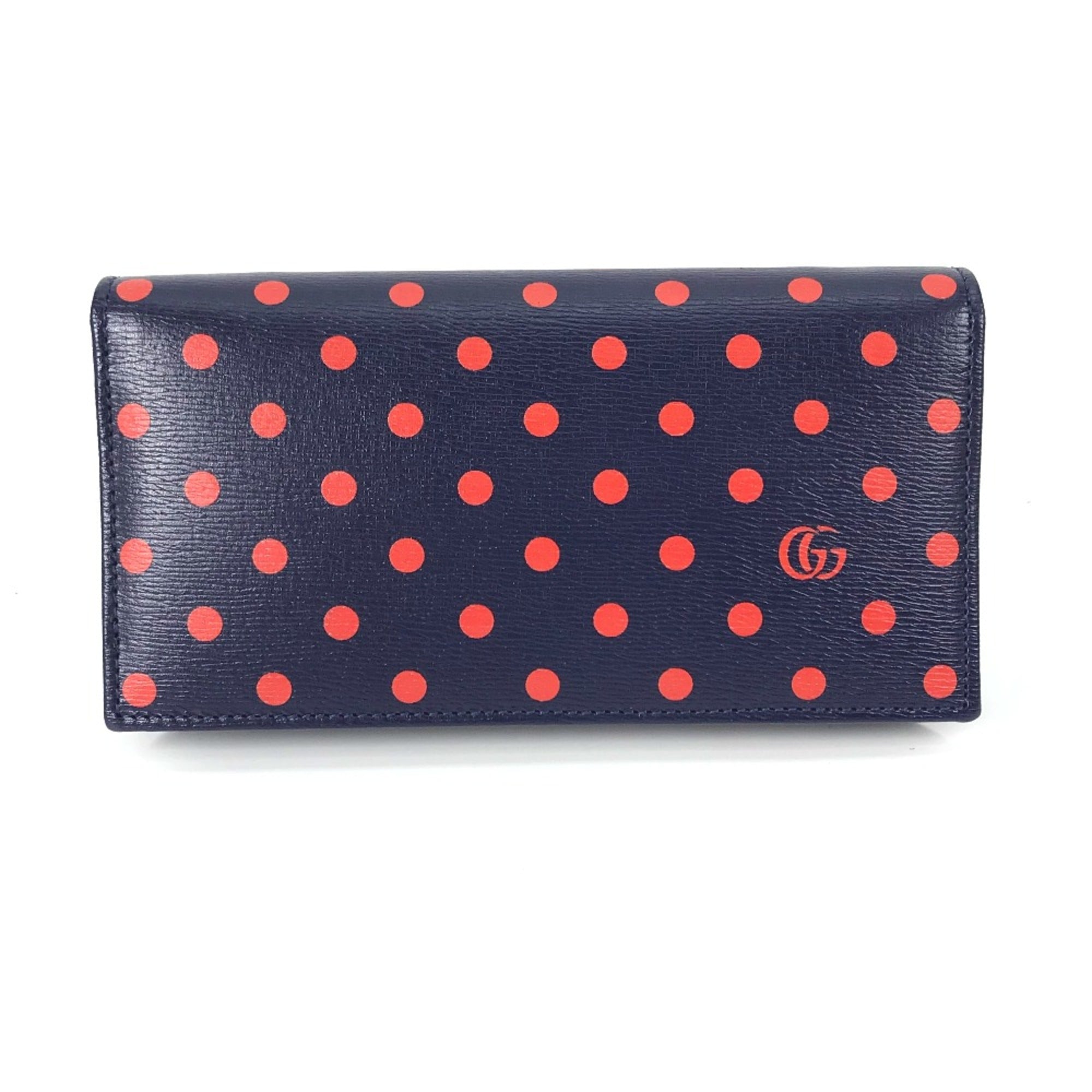 Gucci Navy Leather Long Wallet (Bi-Fold) (Pre-Owned)