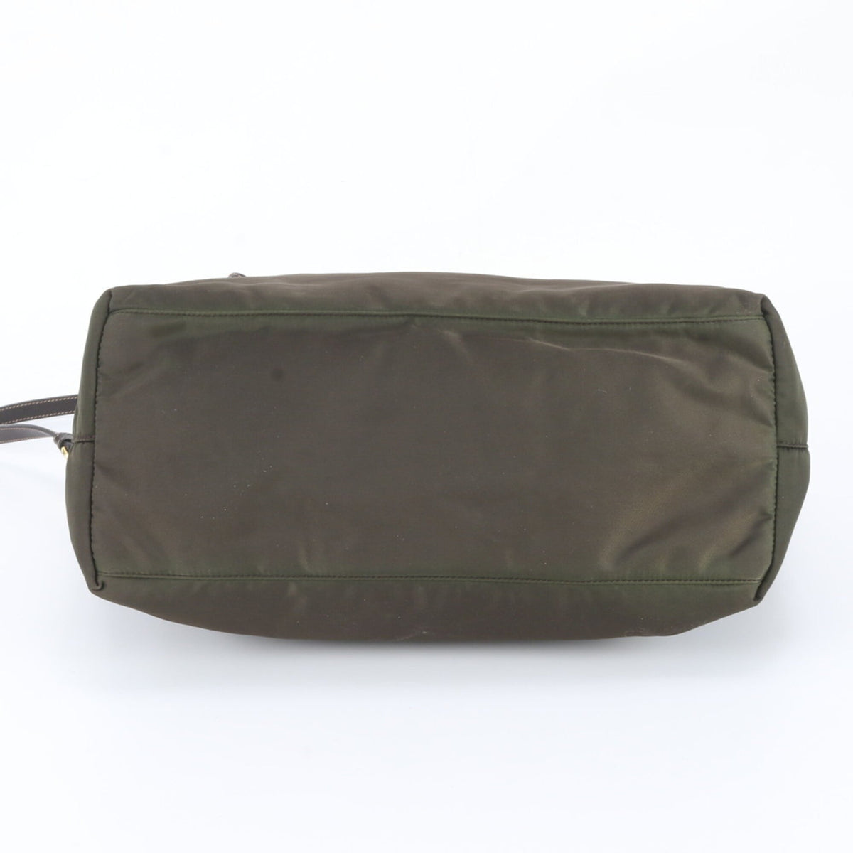 Prada Green Khaki Leather Nylon Crossbody Bag Handbag Shoulder Bag Tote Bag (Pre-Owned)