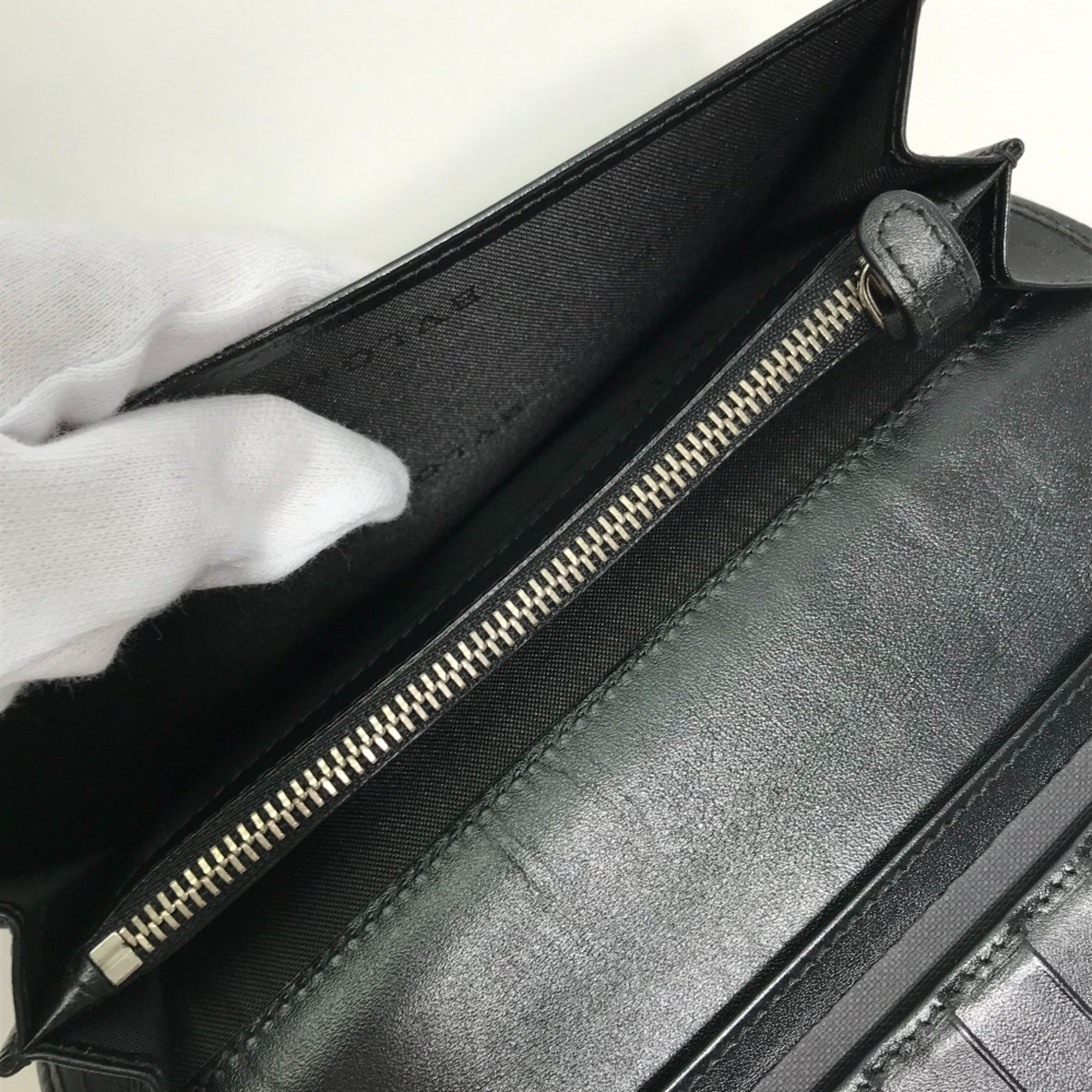 Bvlgari Gray Pvc Leather Long Wallet (Bi-Fold) (Pre-Owned)