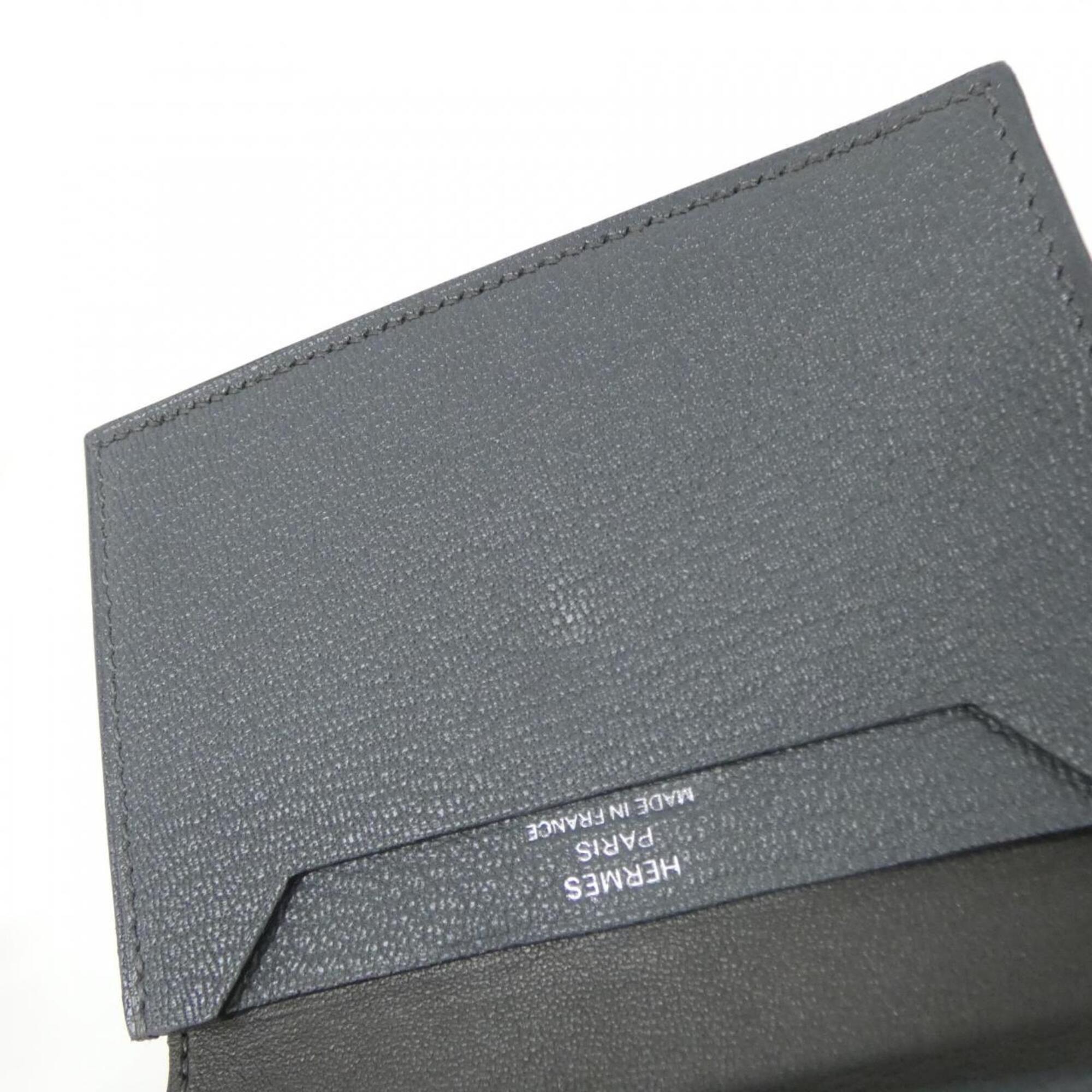 Hermes Gray Chevre Leather Wallet (Bi-Fold) (Pre-Owned)