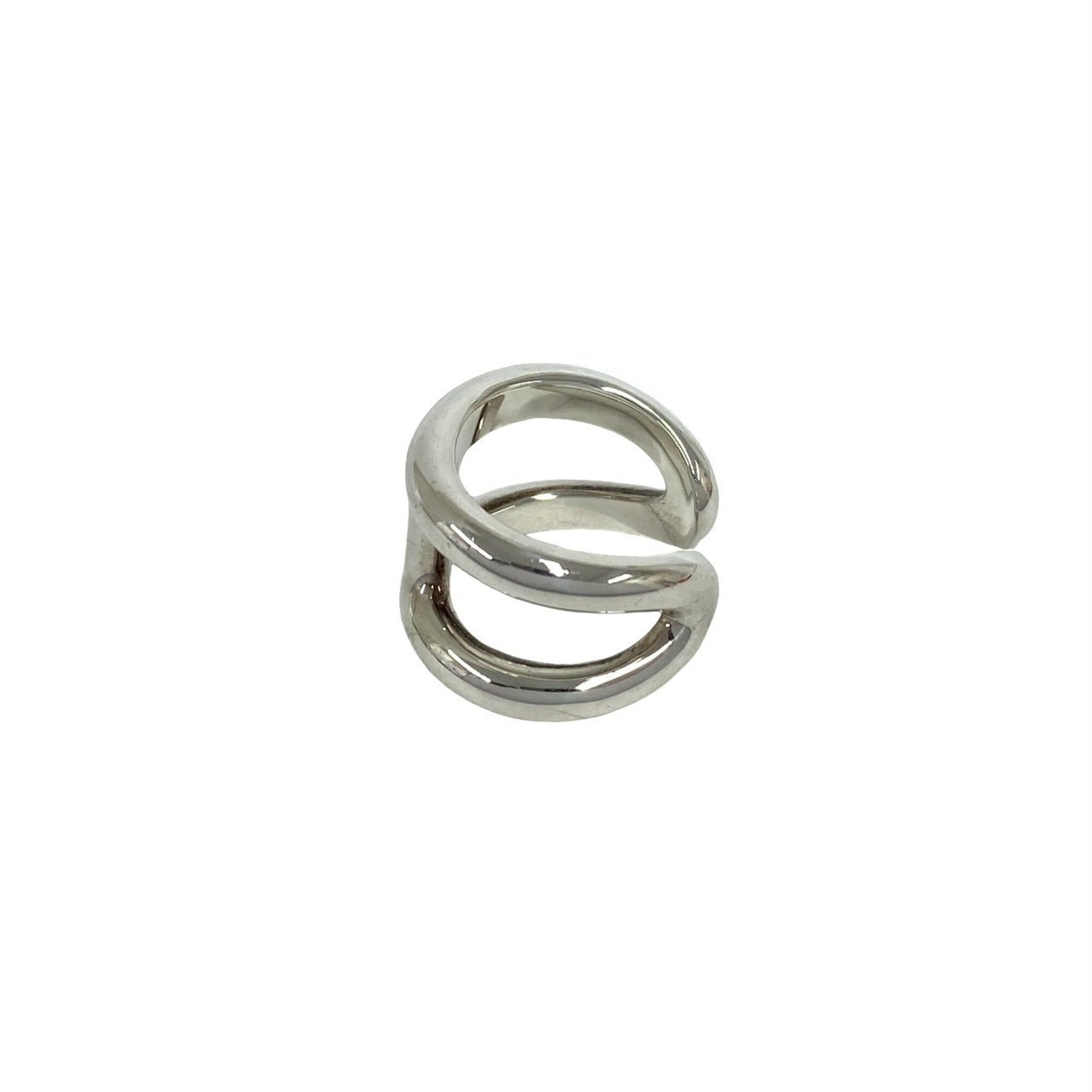 Hermes Silver Silver 925 Band Ring (Pre-Owned)