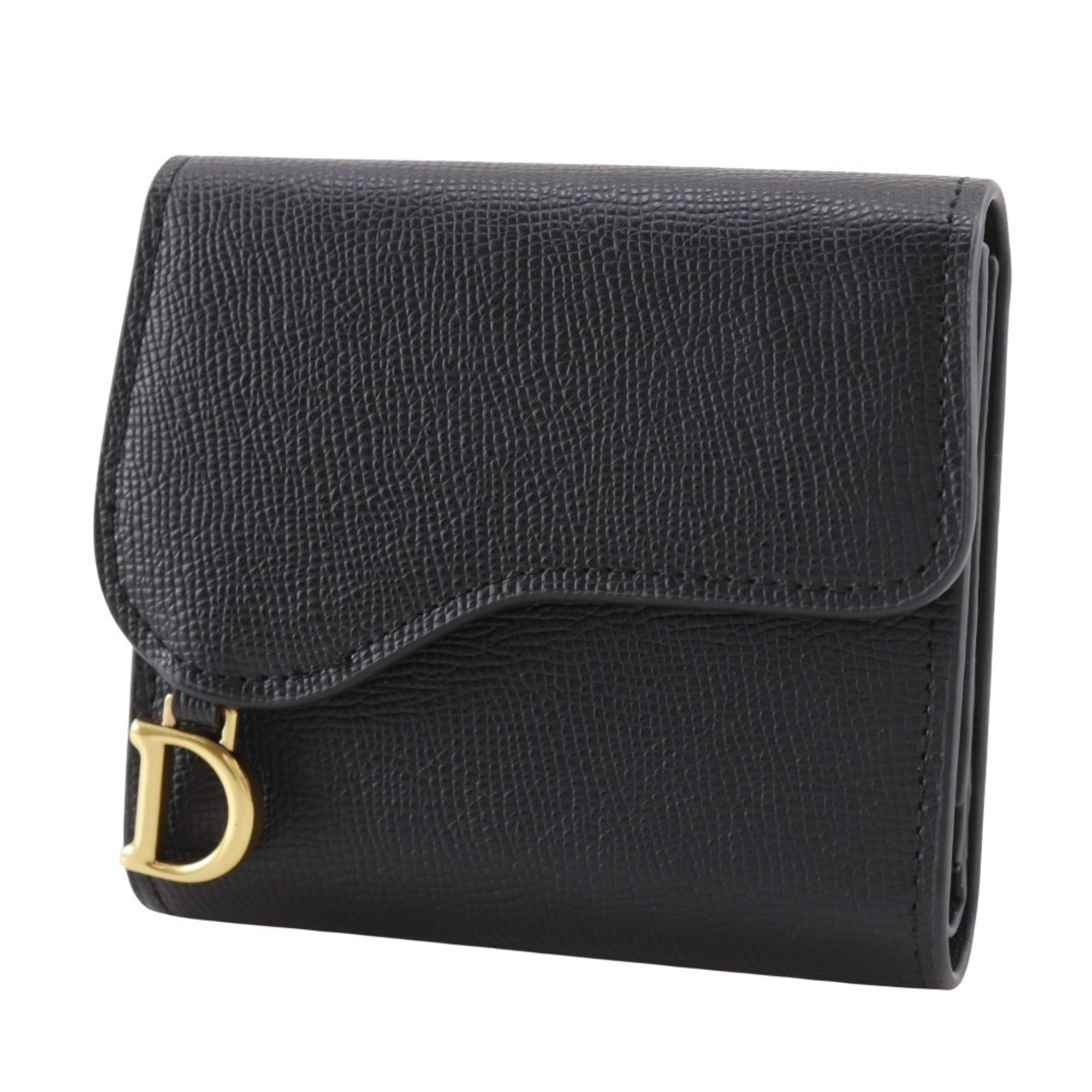 Christian Dior Black Leather Wallet (Tri-Fold) (Pre-Owned)