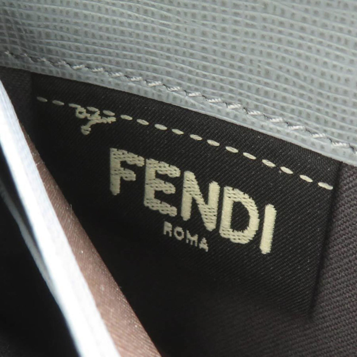 Fendi Light Gray Leather Long Wallet (Bi-Fold) (Pre-Owned)