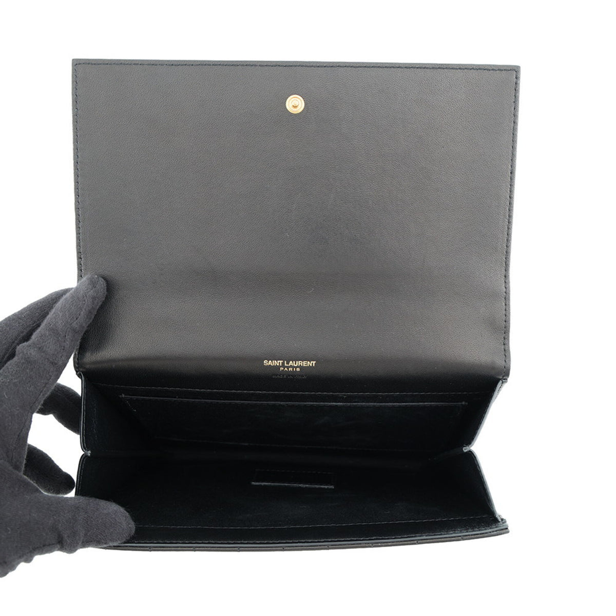 Yves Saint Laurent Black Leather Clutch Bag (Pre-Owned)