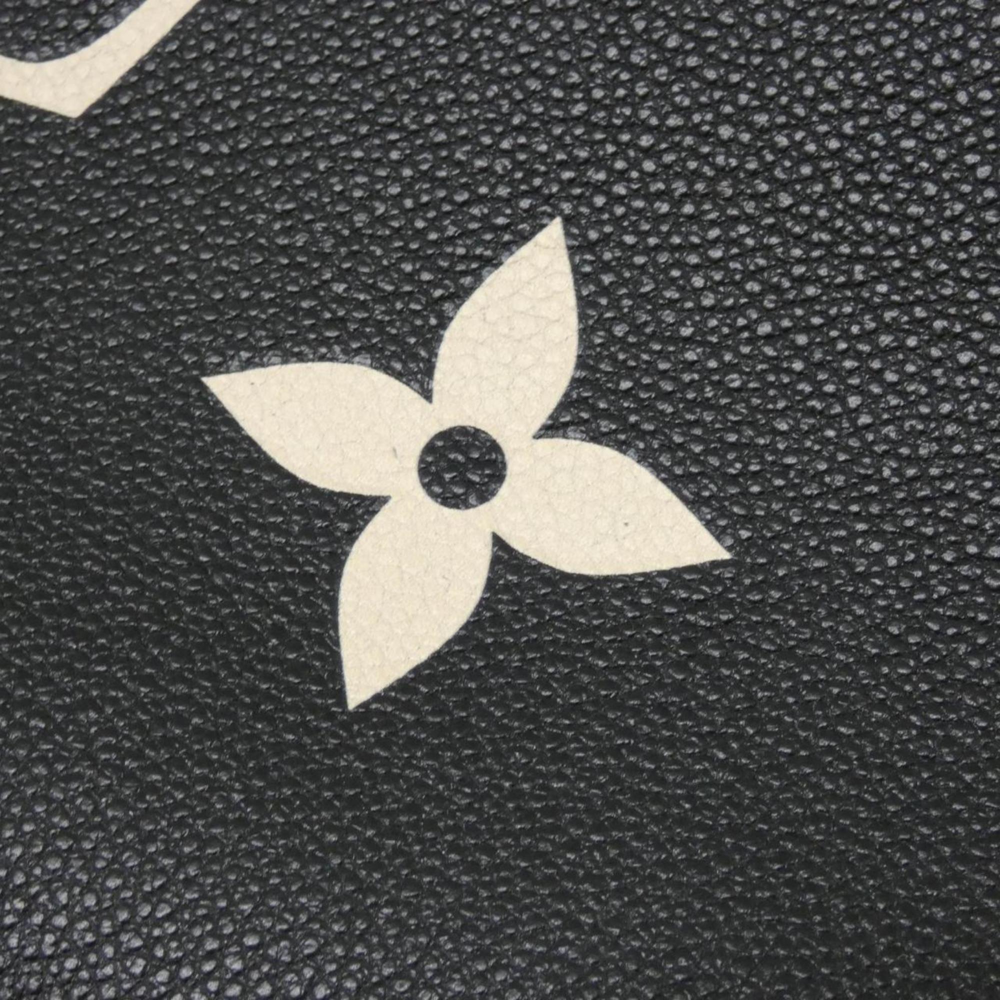 Louis Vuitton Beige Black Leather Handbag (Pre-Owned)