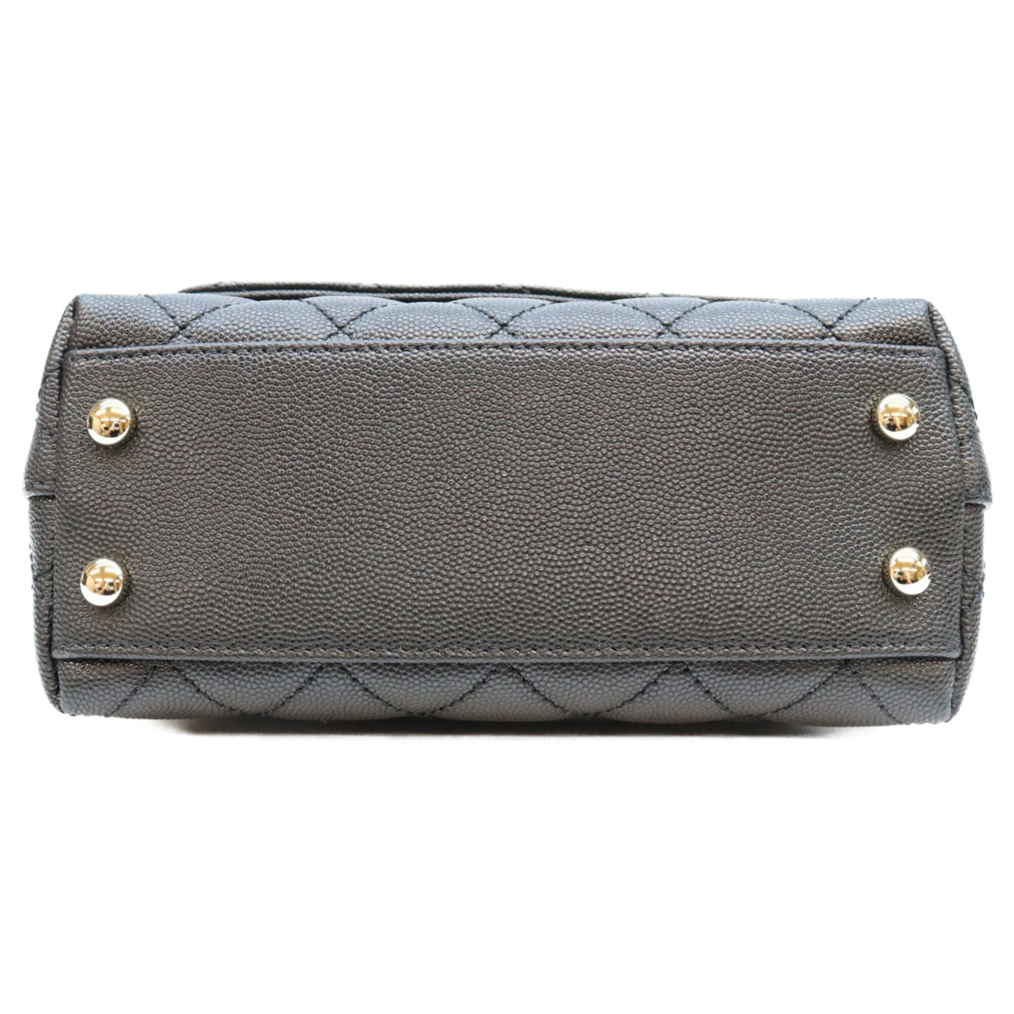 Chanel Black Grained Calfskin Handbag Shoulder Bag (Pre-Owned)