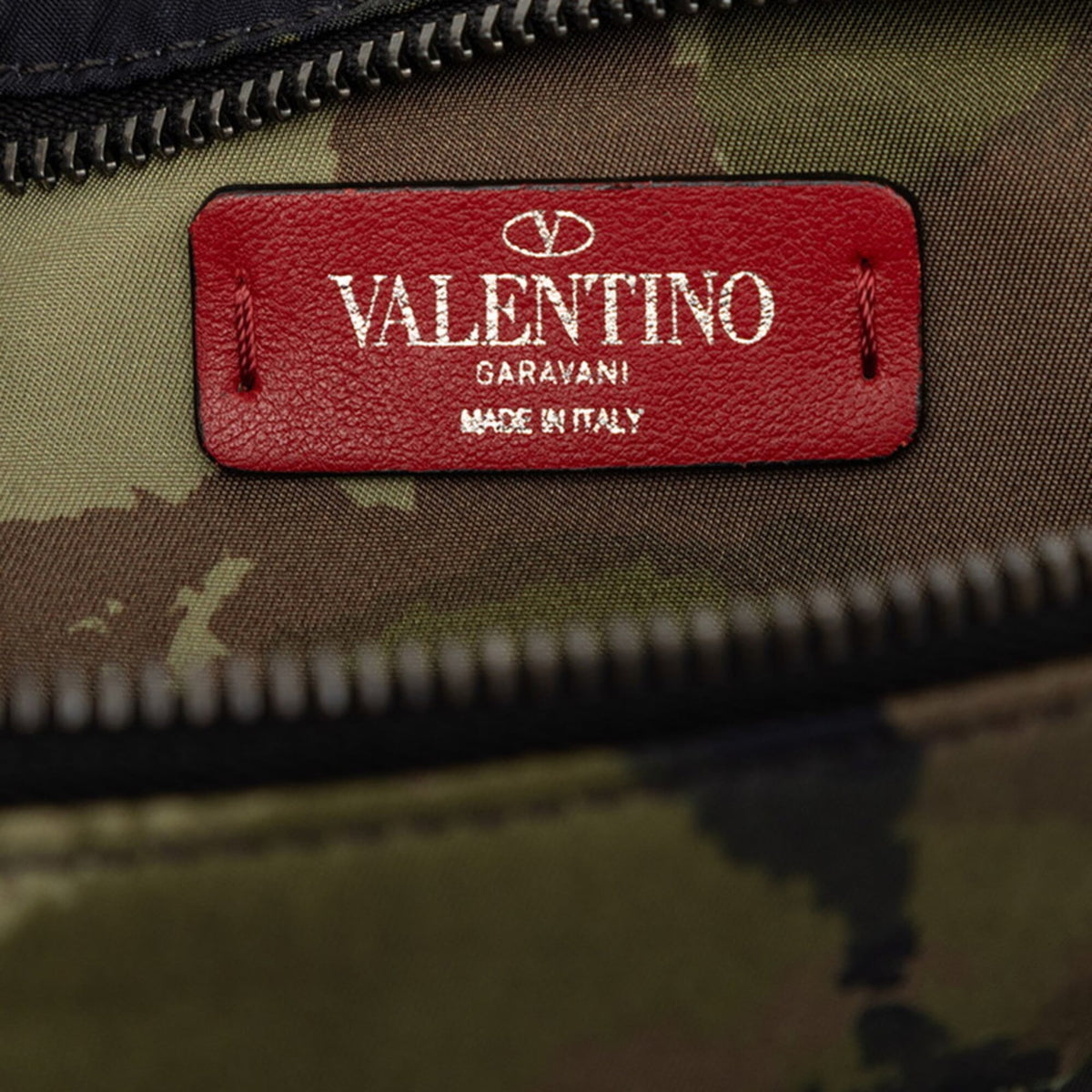 Valentino Black Green Khaki Nylon Fanny Pack Shoulder Bag Sling Bag (Pre-Owned)