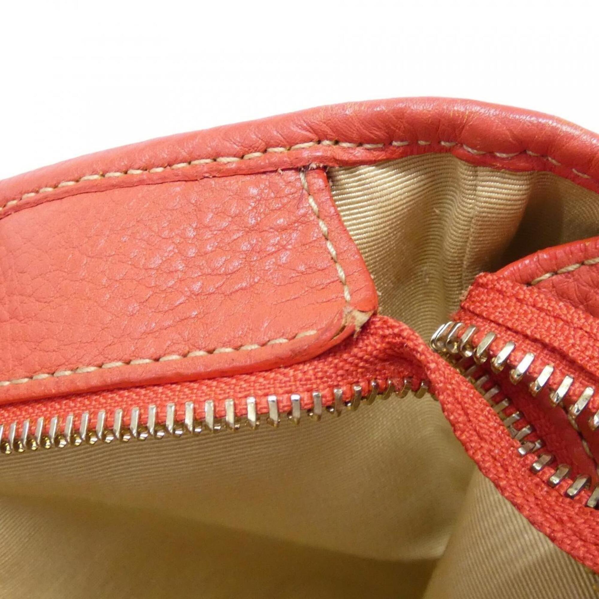 Bvlgari Beige Orange Canvas Handbag (Pre-Owned)