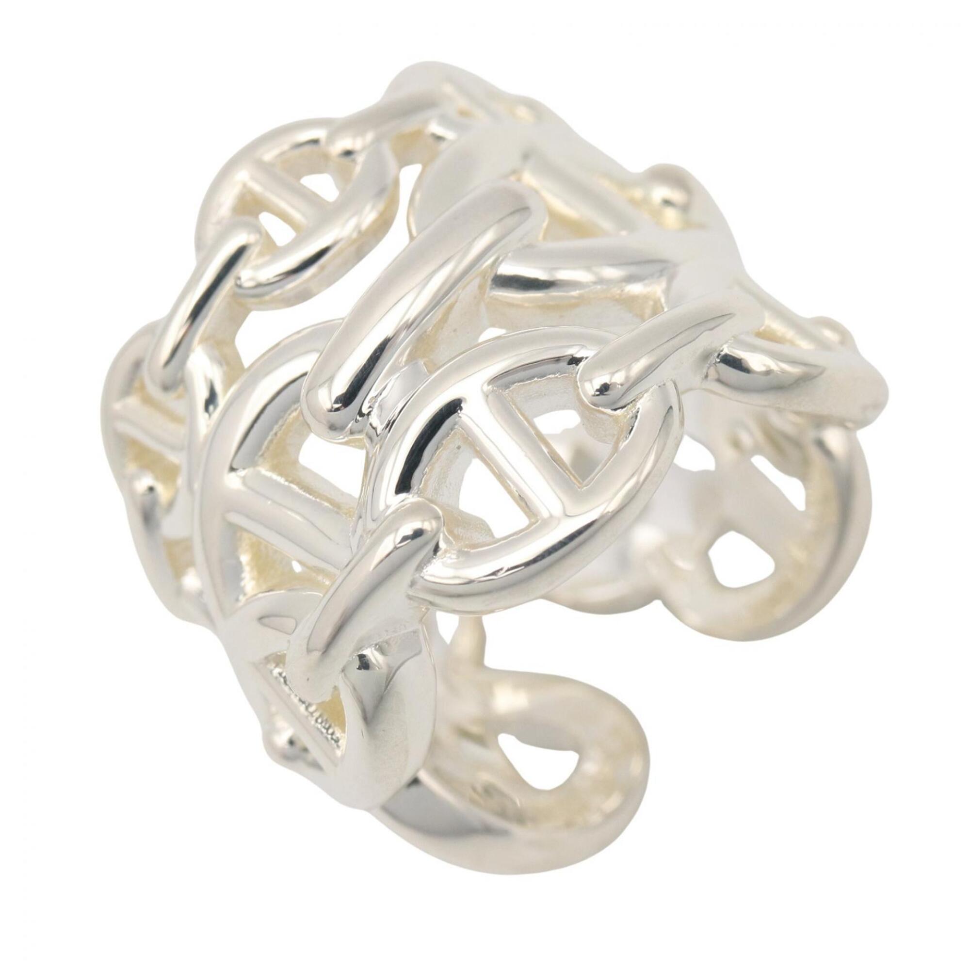 Hermes Silver Silver 925 Band Ring (Pre-Owned)