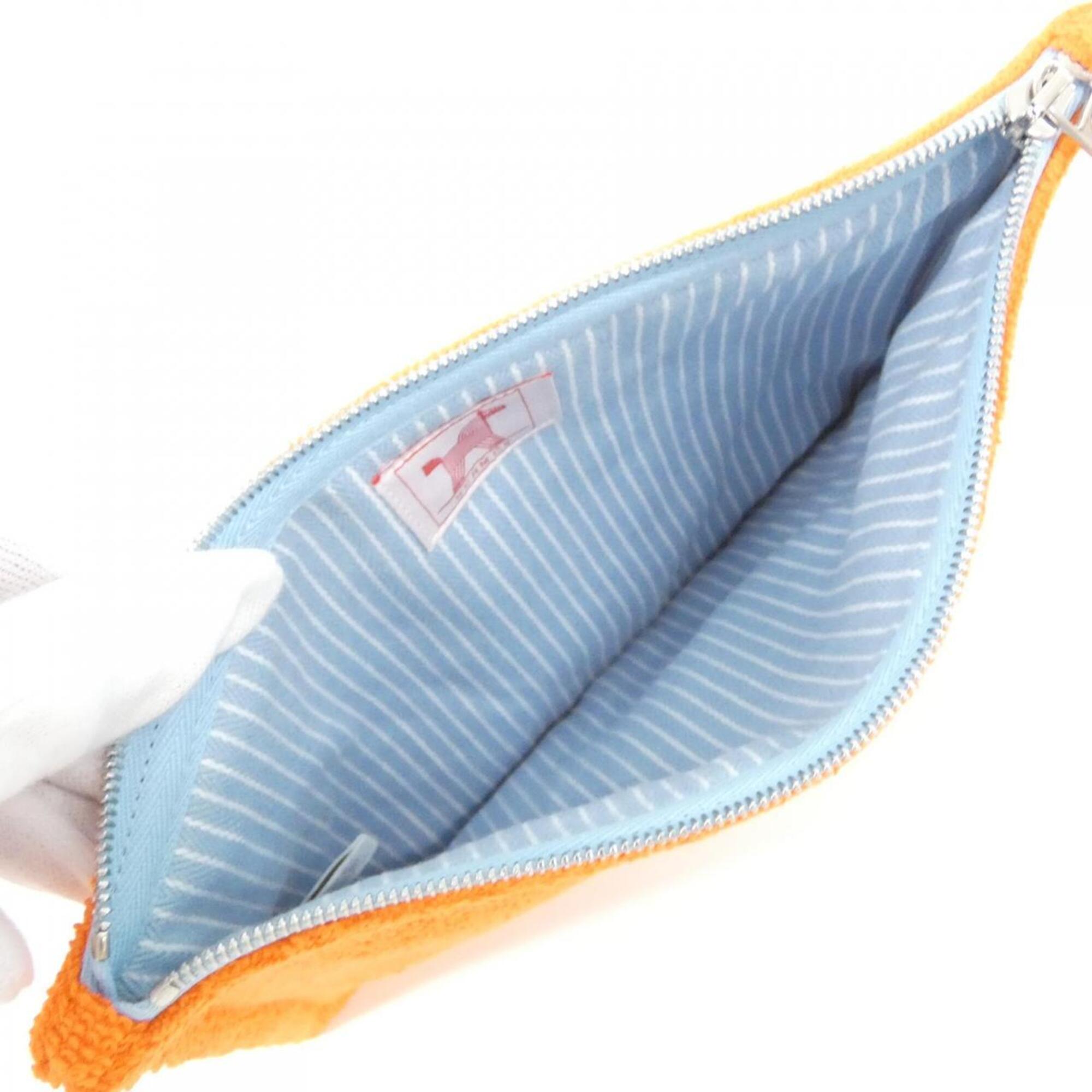 Hermes Orange Pile Fabric Handbag Pouch (Pre-Owned)