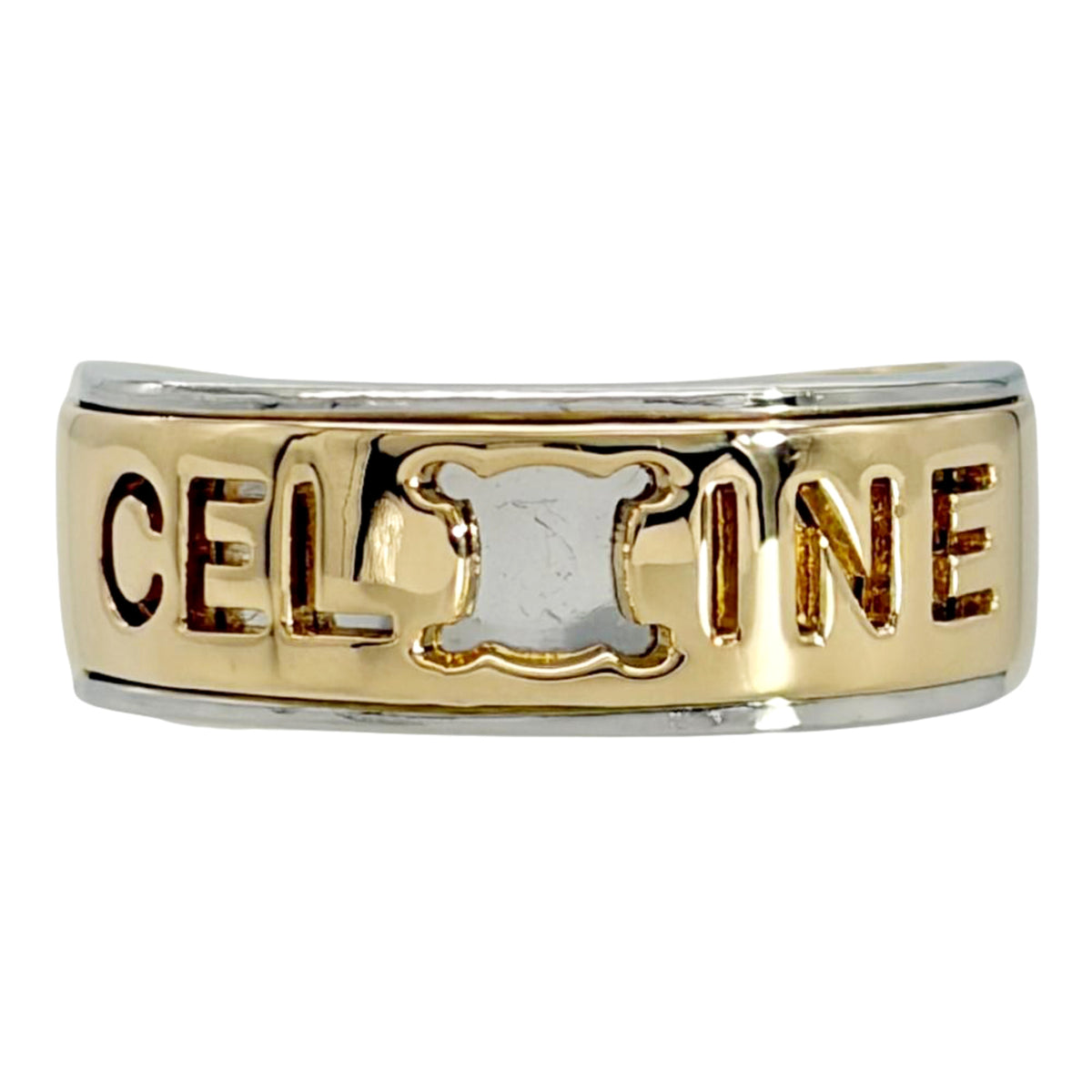 Celine Silver Yellow Gold Yellow Gold (18K) Platinum 900 Band Ring (Pre-Owned)
