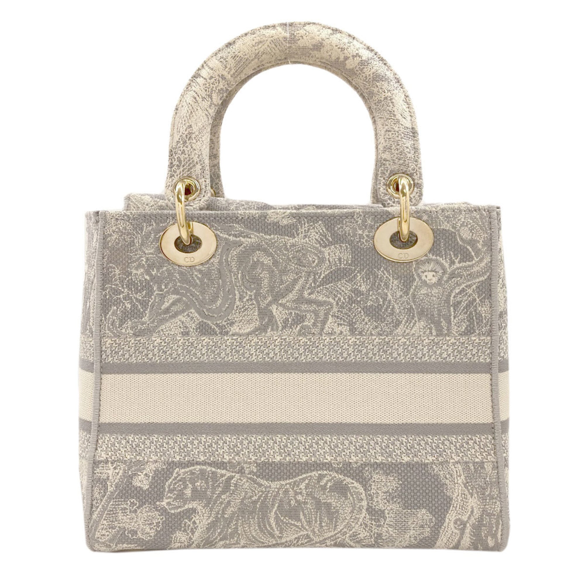 Christian Dior Gray Canvas Handbag (Pre-Owned)