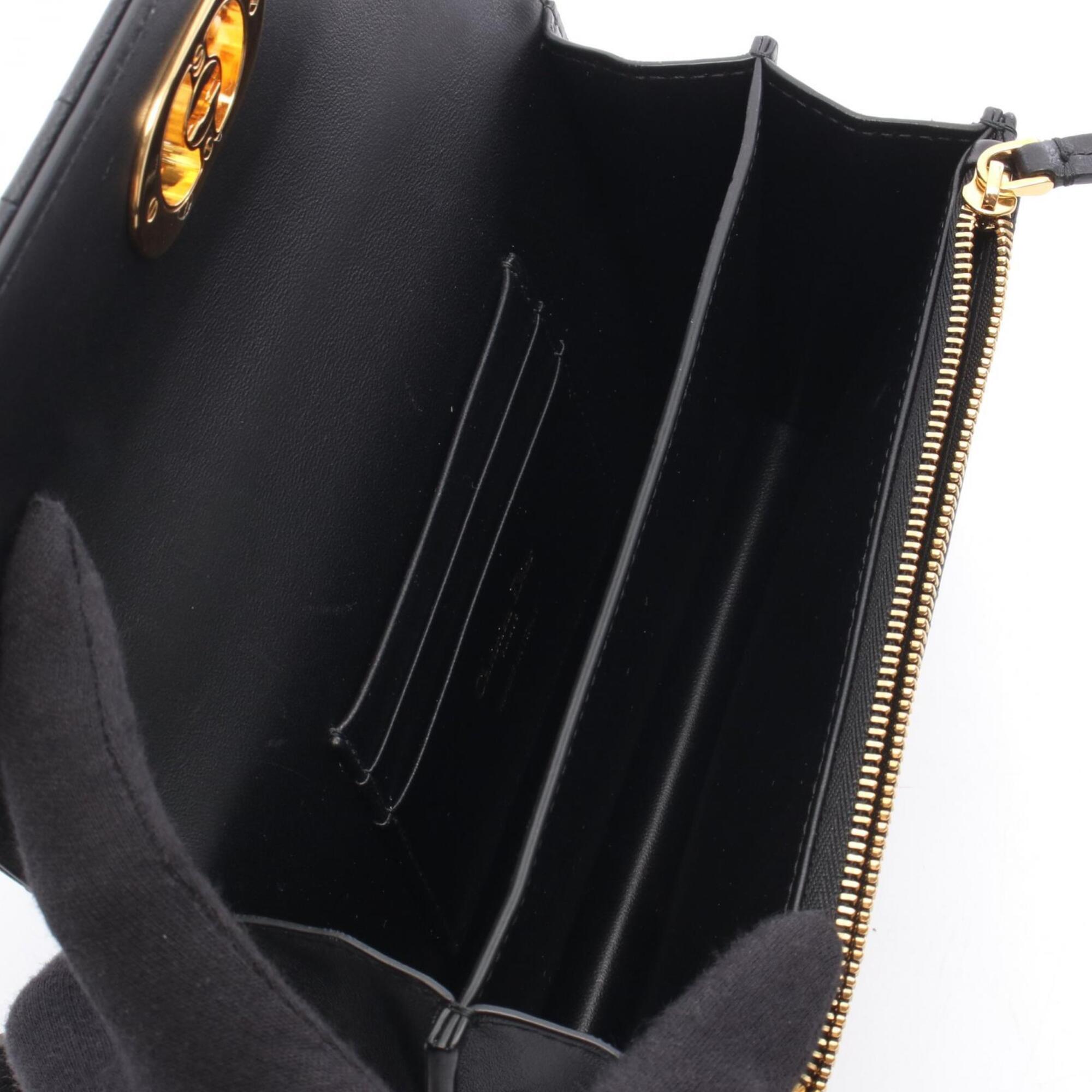 Christian Dior Black Leather Handbag Shoulder Bag (Pre-Owned)