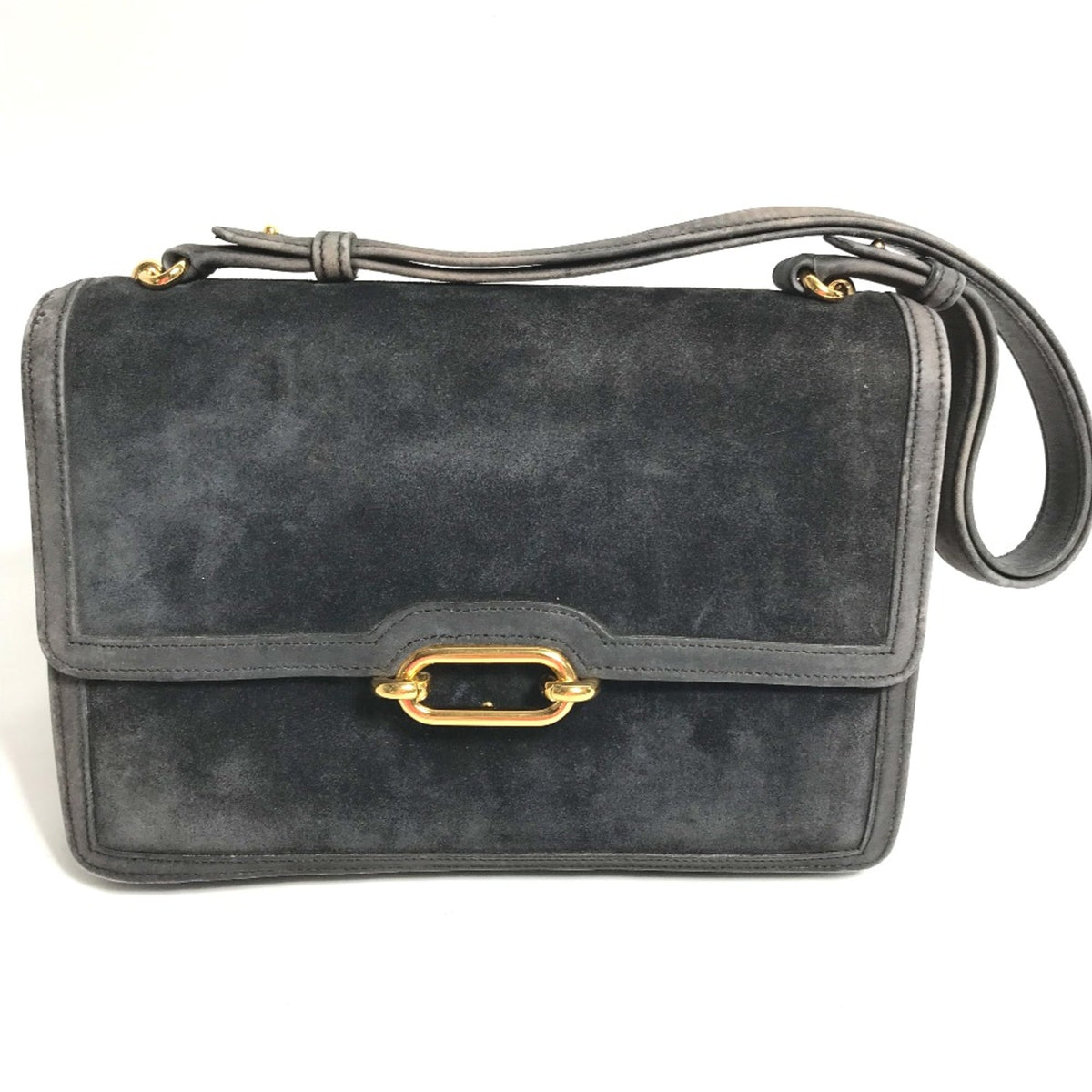 Hermes Gray Leather Shoulder Bag (Pre-Owned)