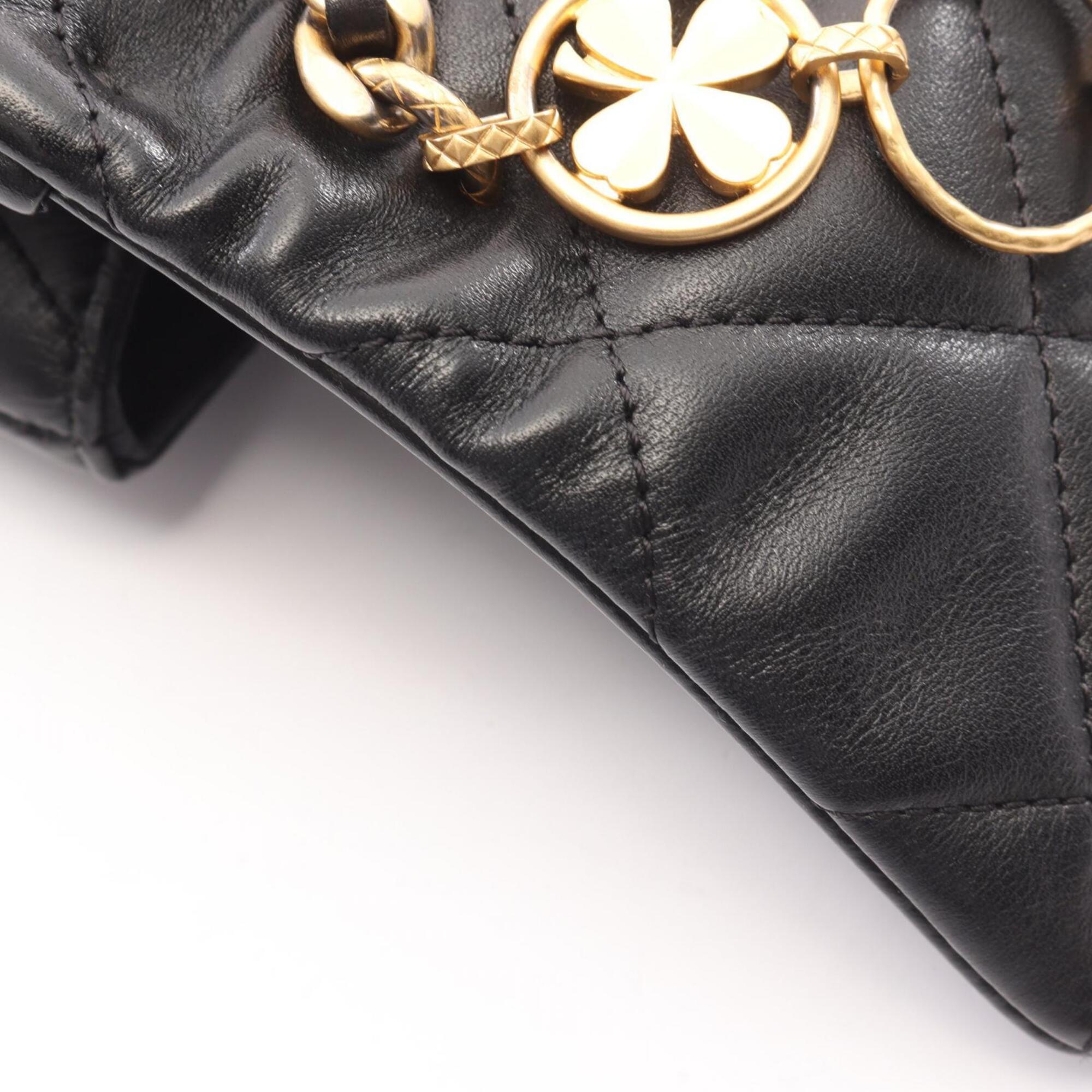 Chanel Black Leather Handbag Shoulder Bag (Pre-Owned)