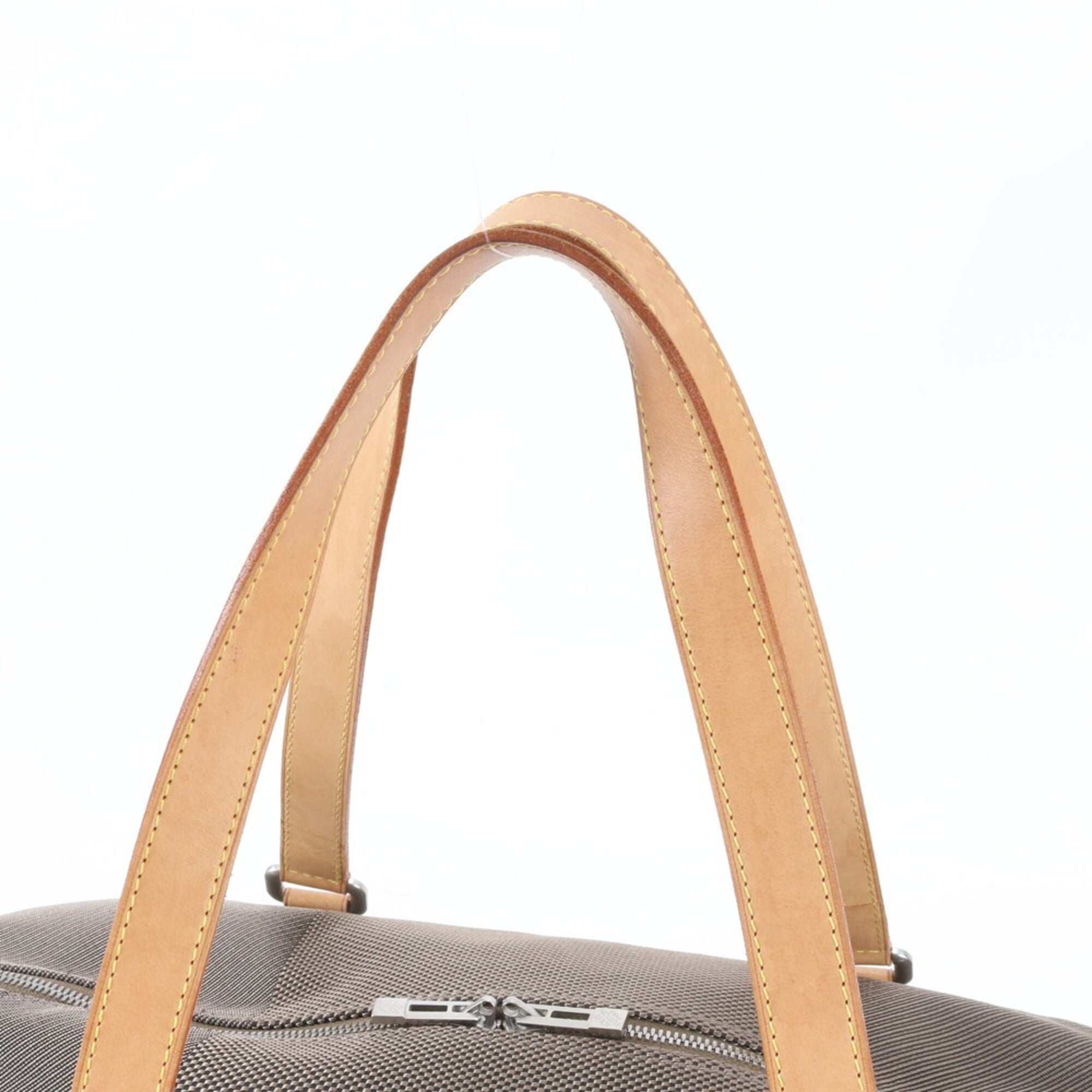 Louis Vuitton Beige Brown Damier Canvas Leather Canvas Handbag (Pre-Owned)