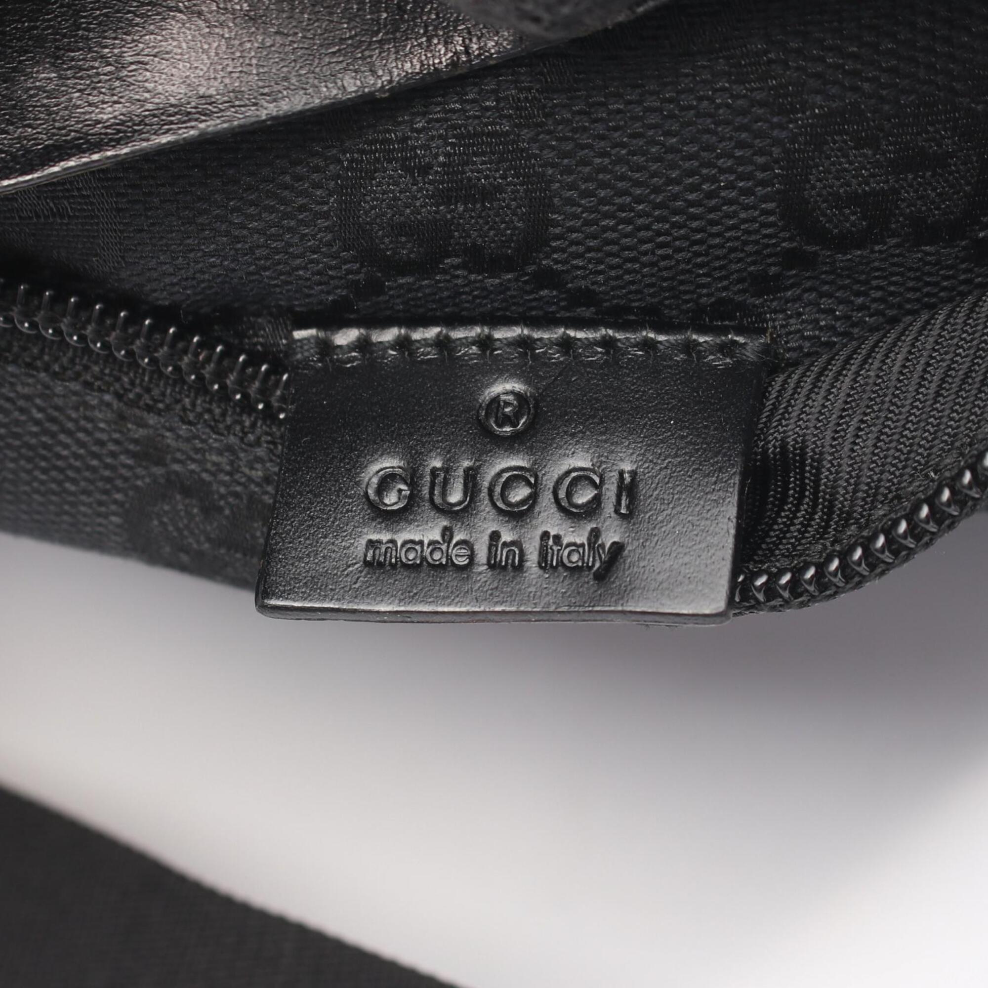 Gucci Black Canvas Leather Fanny Pack Handbag (Pre-Owned)