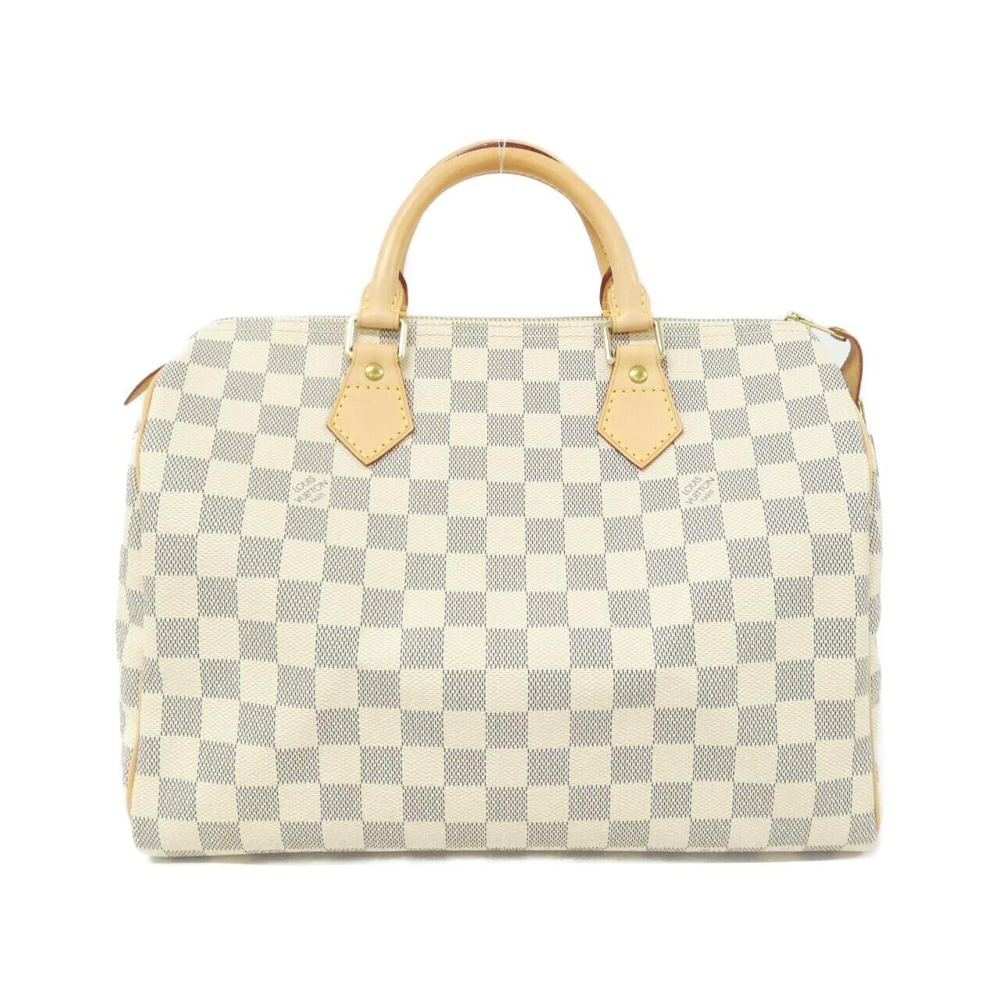 Louis Vuitton Azur White Coated Canvas Boston Bag (Pre-Owned)