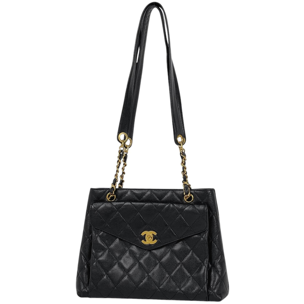 Chanel Black Grained Calfskin Tote Bag (Pre-Owned)