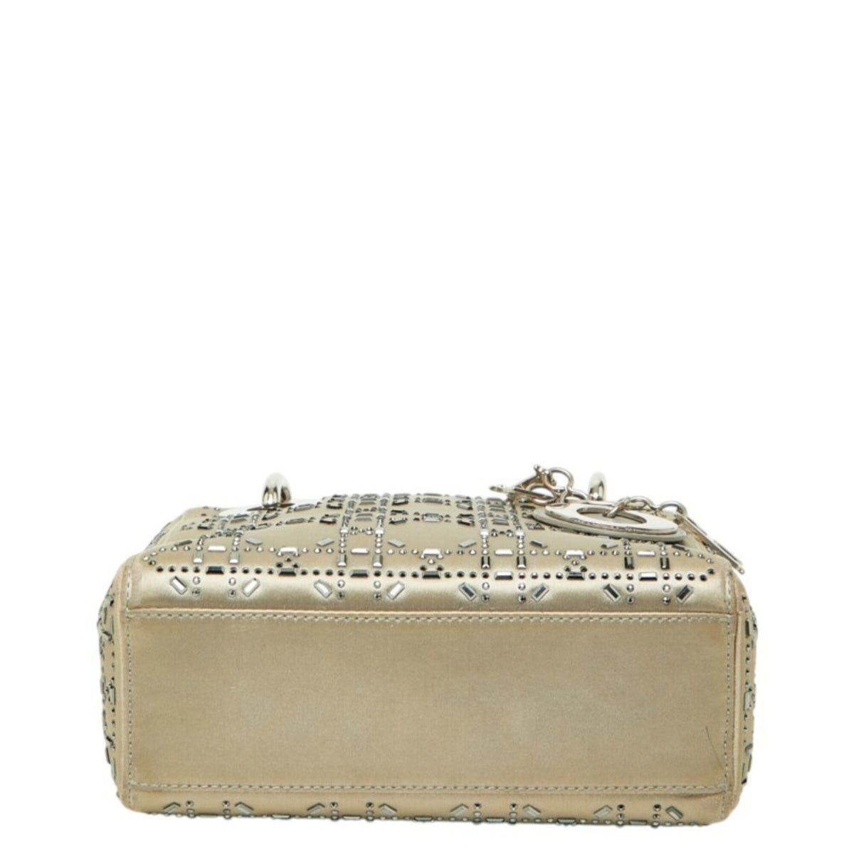 Christian Dior Grayish Satin Handbag Shoulder Bag (Pre-Owned)