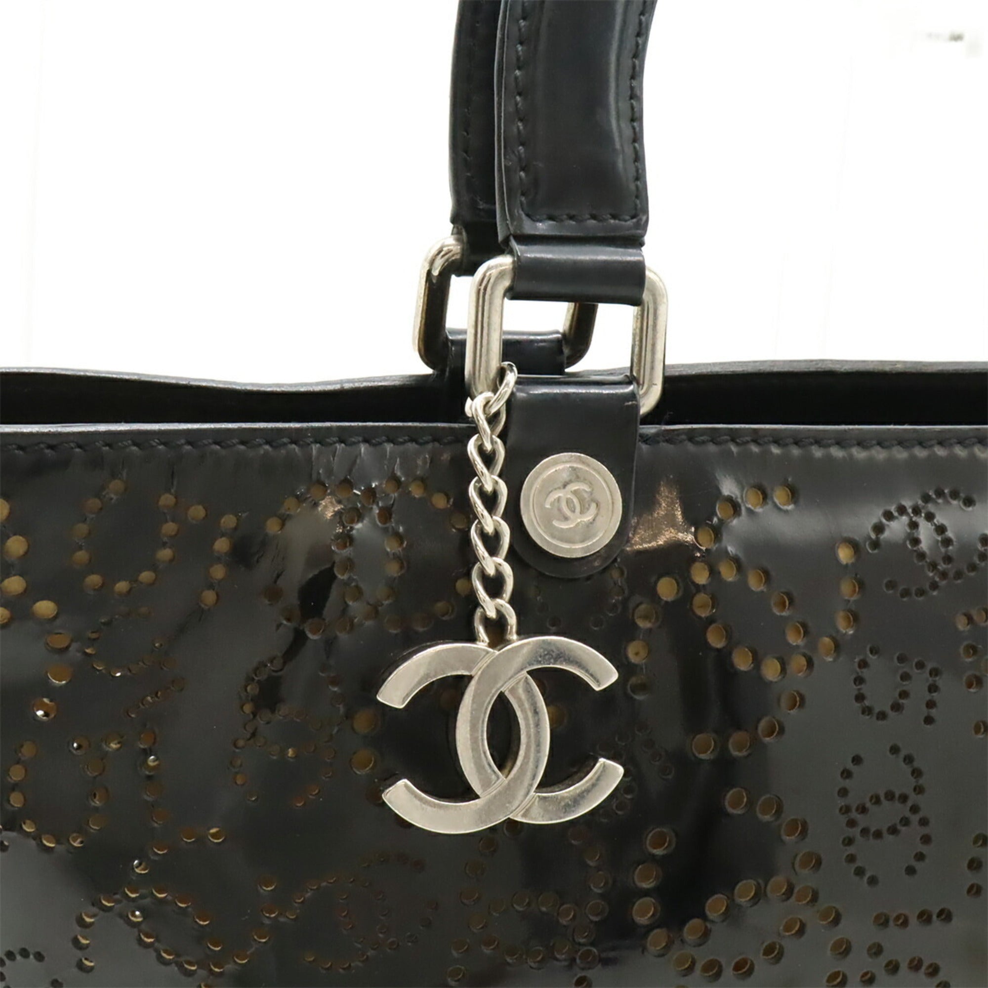 Chanel Black Leather Handbag Tote Bag (Pre-Owned)