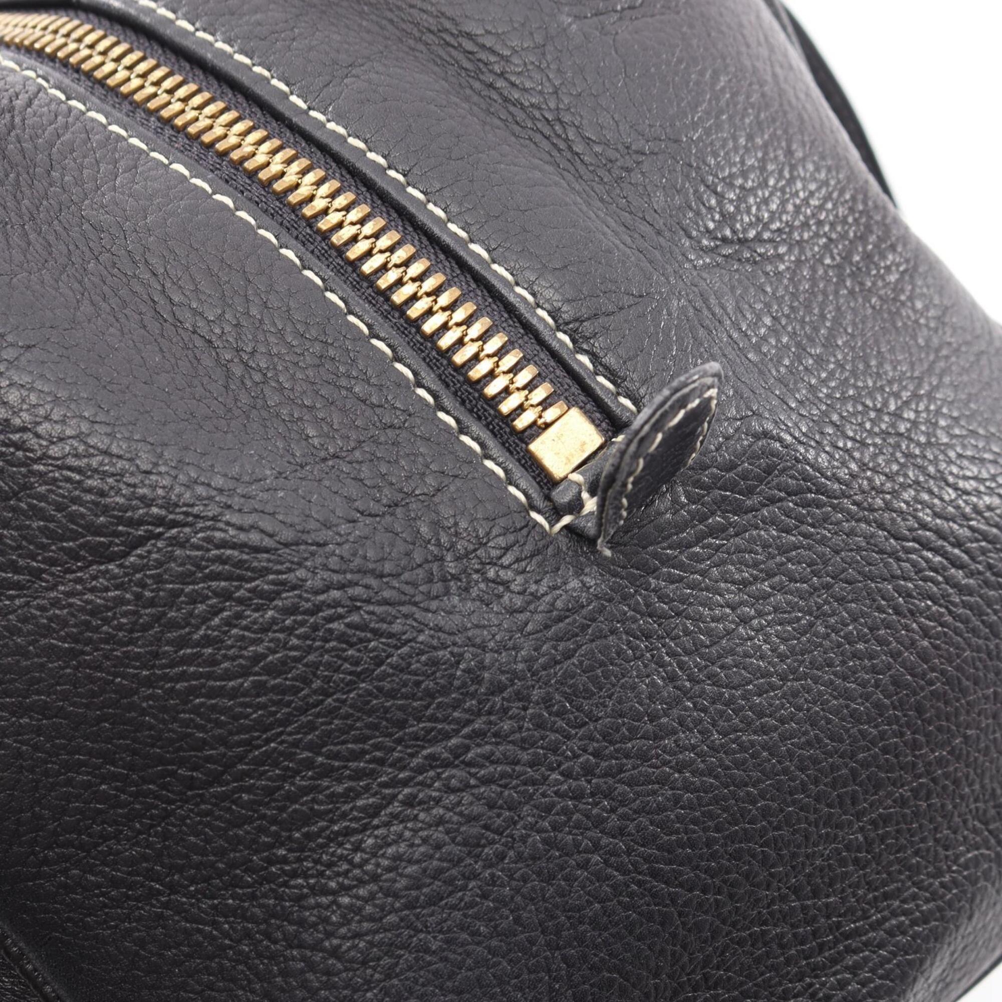 Loewe Navy Leather Handbag Shoulder Bag (Pre-Owned)