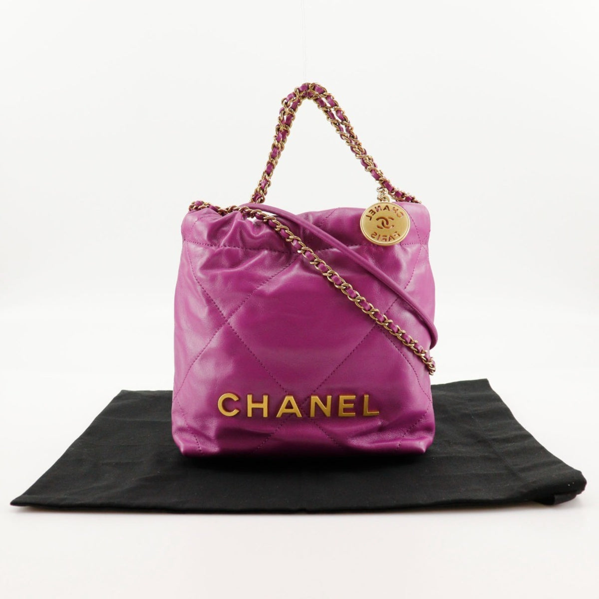 Chanel Purple Leather Handbag Shoulder Bag (Pre-Owned)