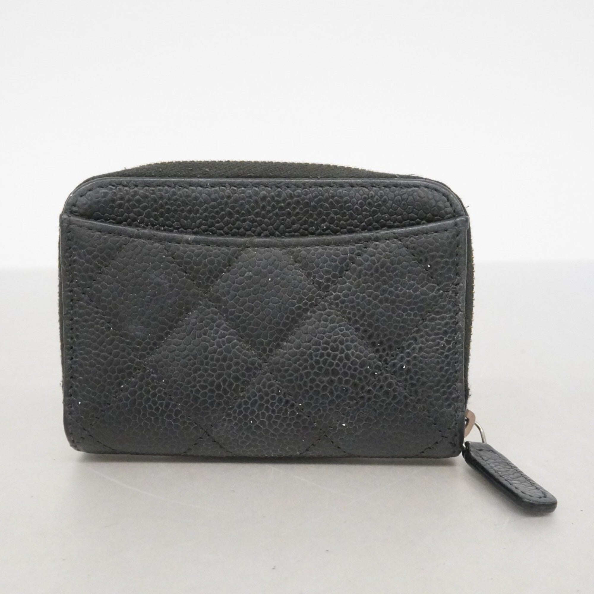 Chanel Black Grained Calfskin Coin Purse/Coin Case (Pre-Owned)