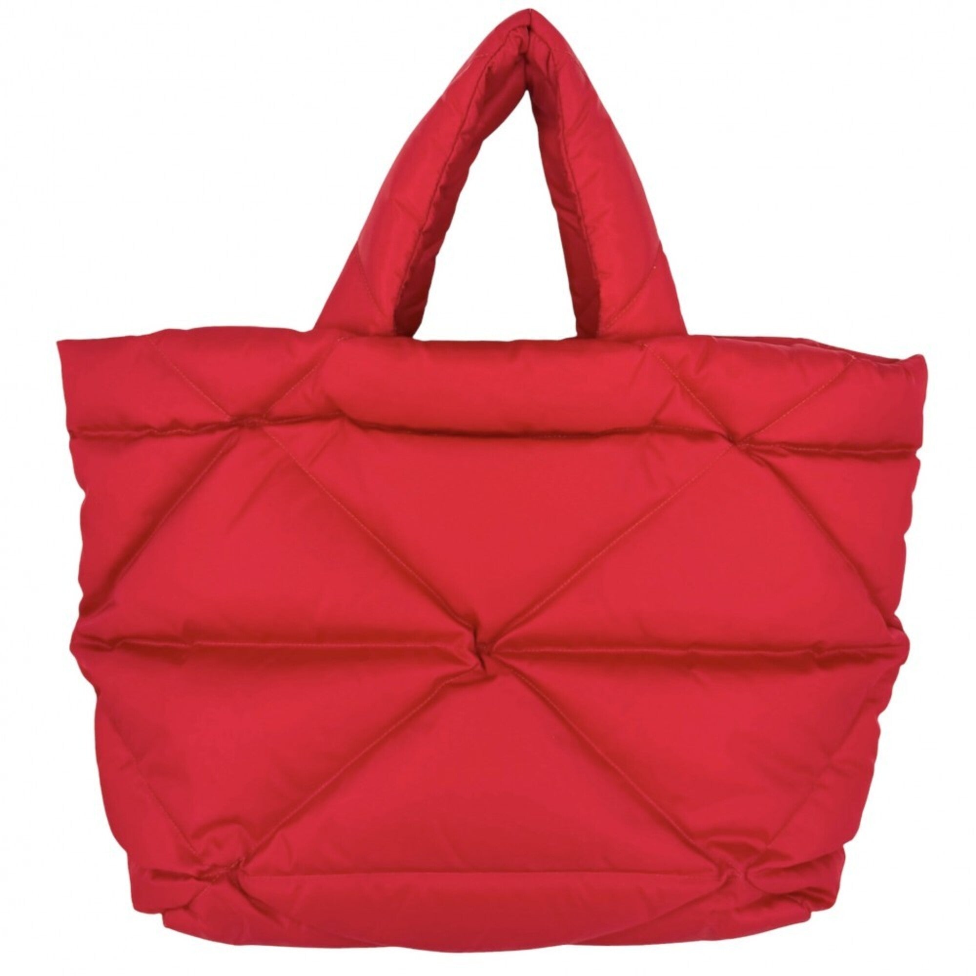 Prada Red Color Nylon Handbag Tote Bag (Pre-Owned)
