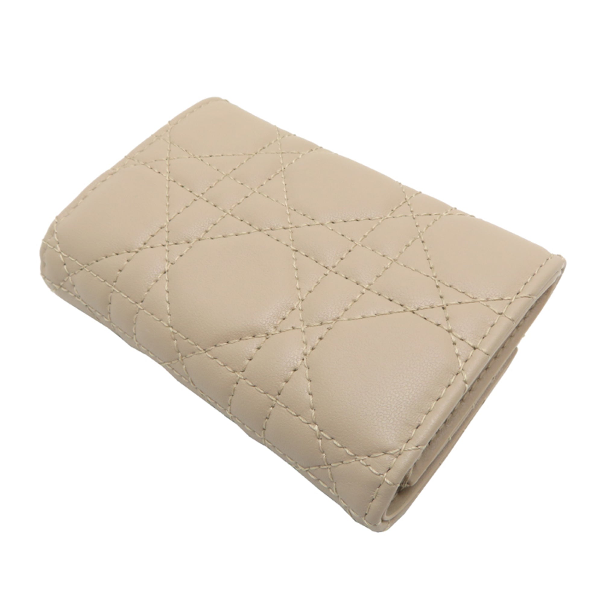 Christian Dior Beige Leather Coin Purse/Coin Case (Pre-Owned)