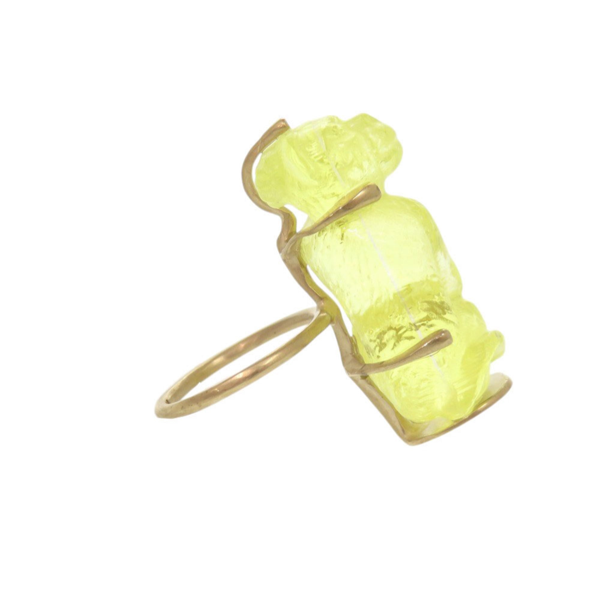 Christian Dior Gold Yellow Metal Plastic Band Ring (Pre-Owned)