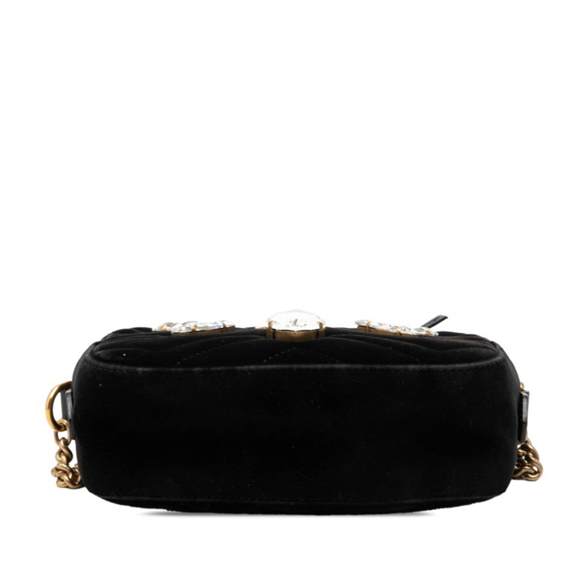 Gucci Black Velvet Leather Shoulder Bag (Pre-Owned)