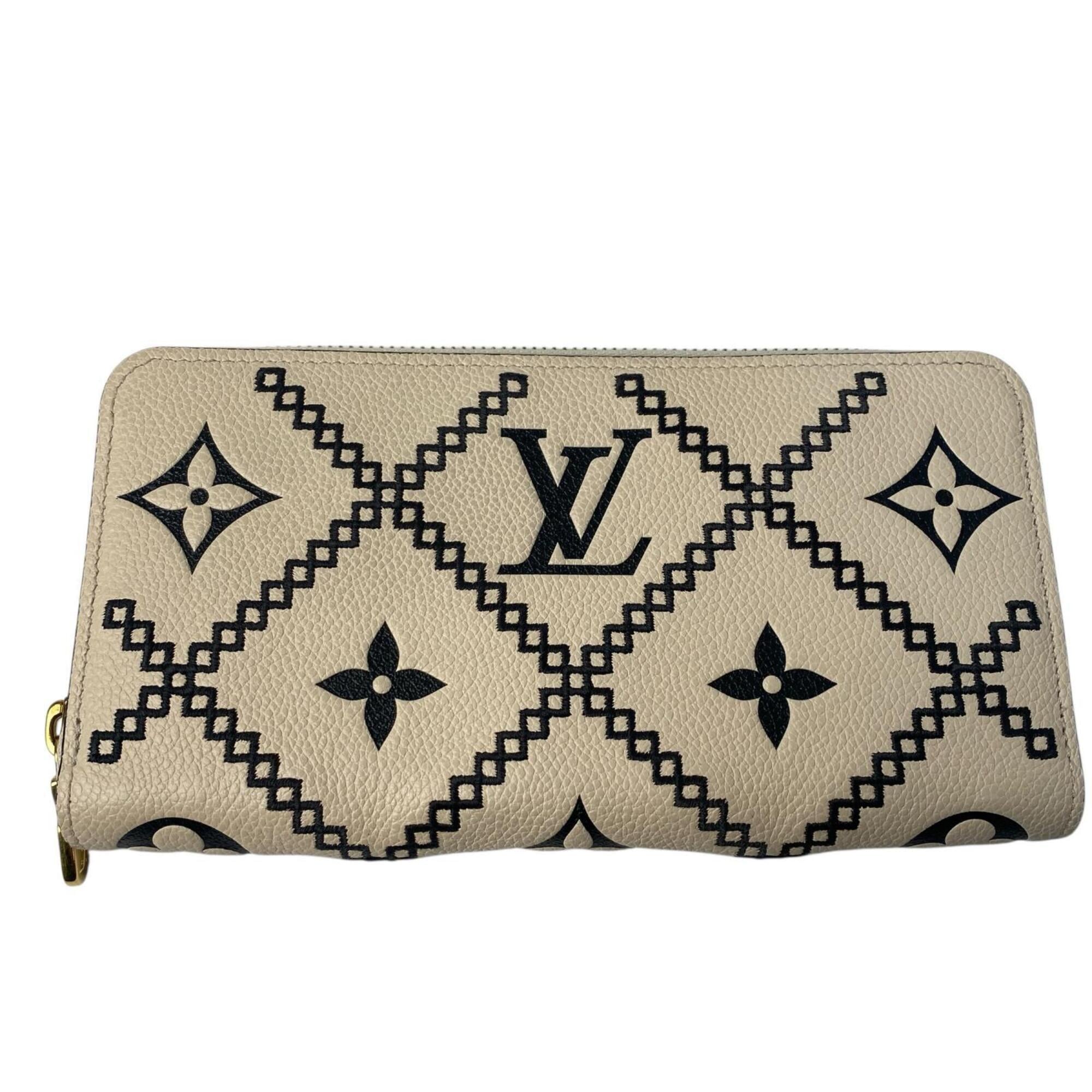Louis Vuitton Cream Leather Long Wallet (Bi-Fold) (Pre-Owned)