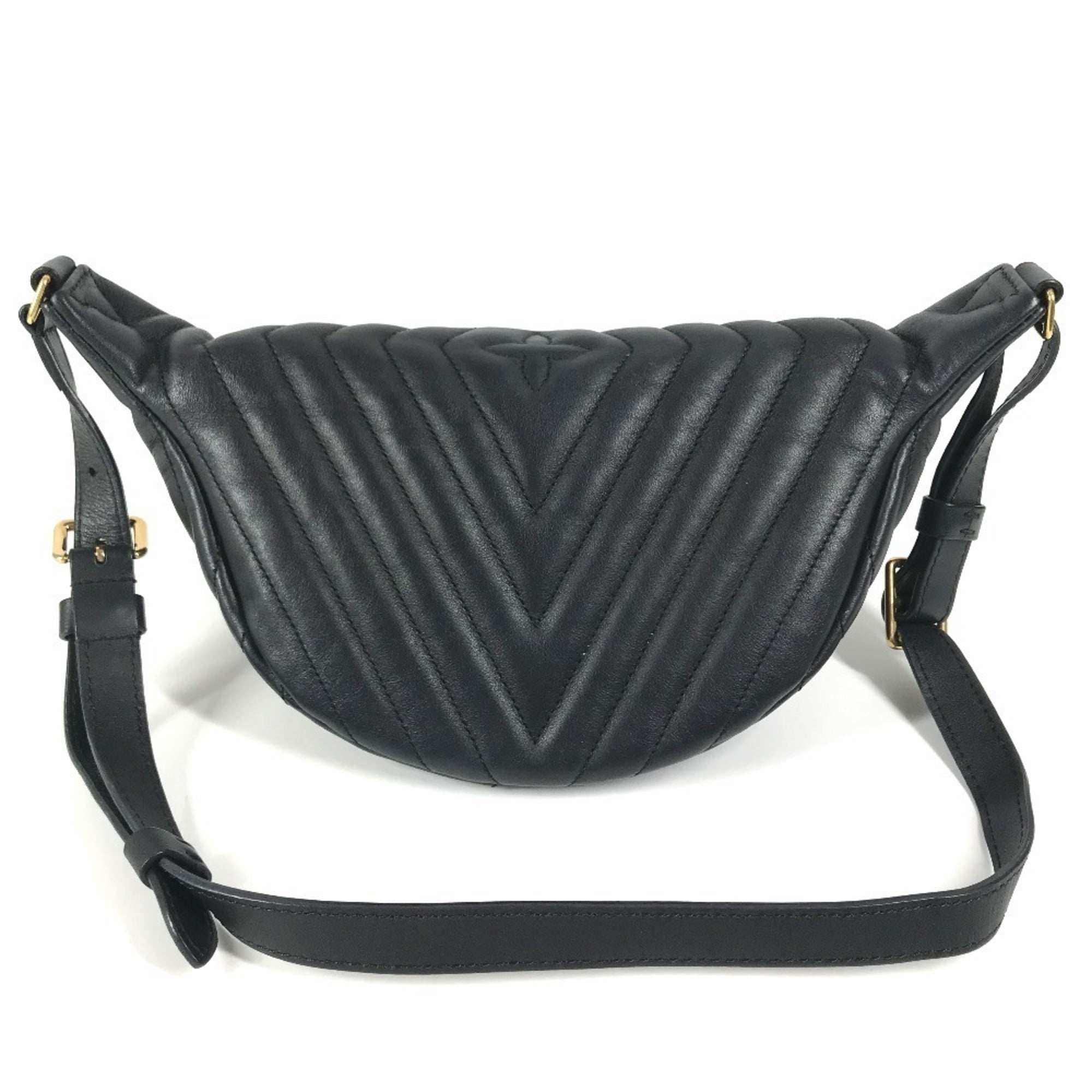 Louis Vuitton Black Leather Fanny Pack Sling Bag (Pre-Owned)
