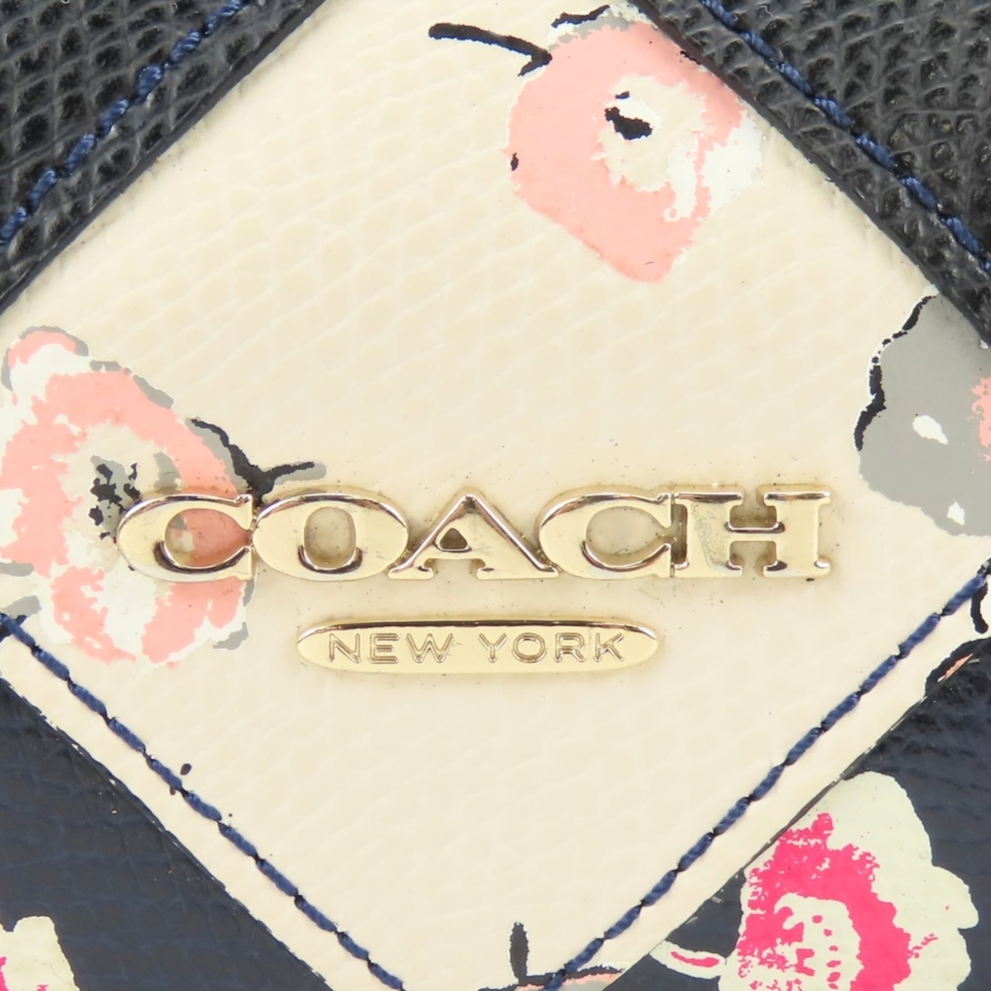 Coach Black Navy Red Color Leather Handbag (Pre-Owned)