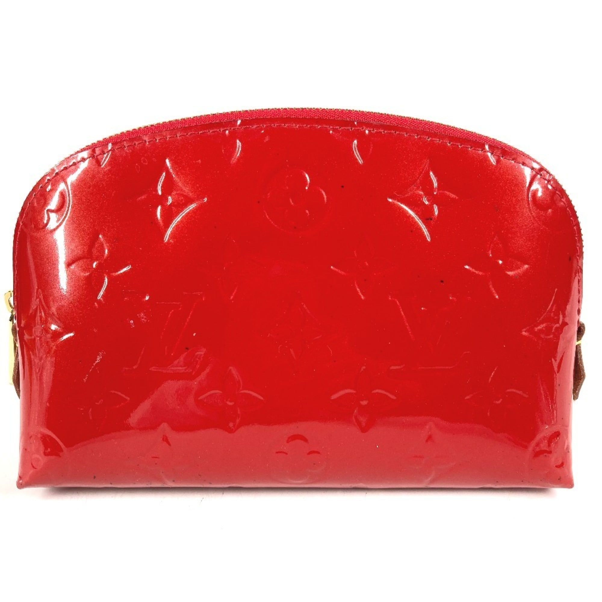 Louis Vuitton Pomme D'amour Red Color Monogram Vernis Canvas Handbag Pouch (Pre-Owned)