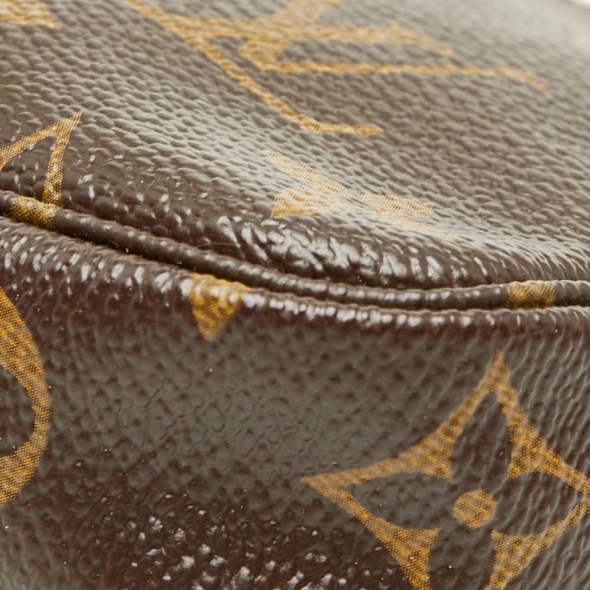 Louis Vuitton Brown Pvc Leather Handbag Pochette Pouch (Pre-Owned)