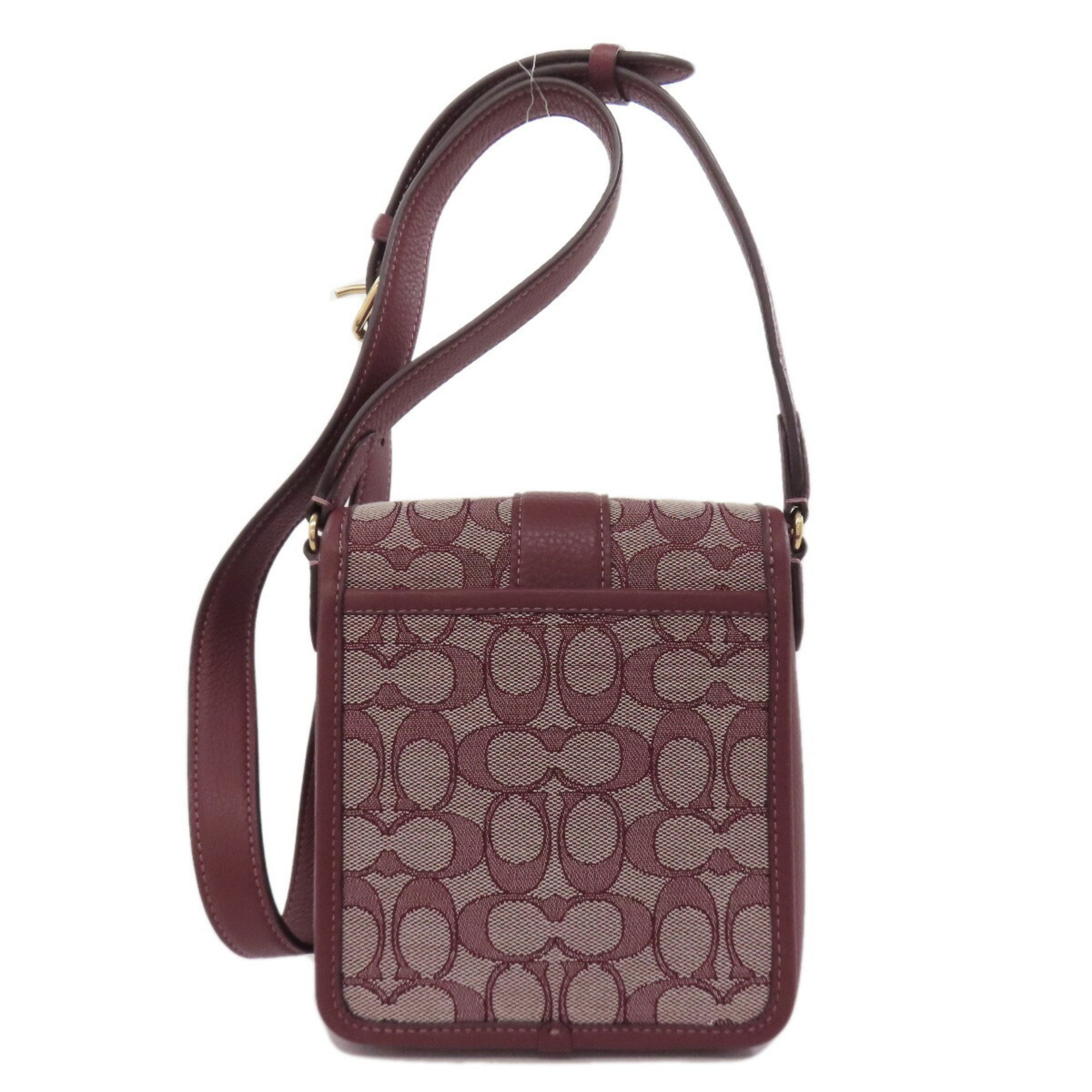 Coach Signature Bordeaux Red Color Signature Line Shoulder Bag (Pre-Owned)