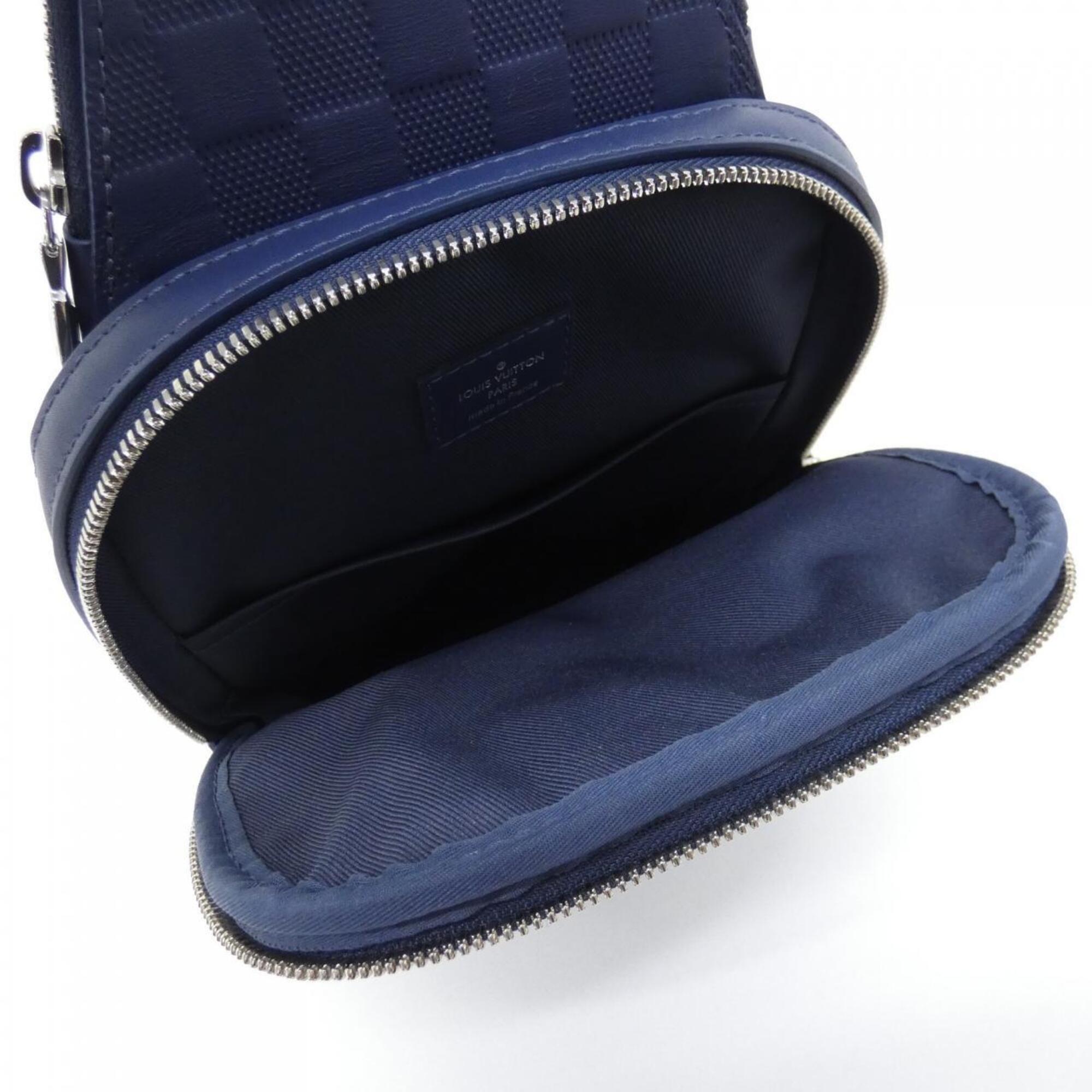 Louis Vuitton Blue Coated Canvas Leather Shoulder Bag (Pre-Owned)