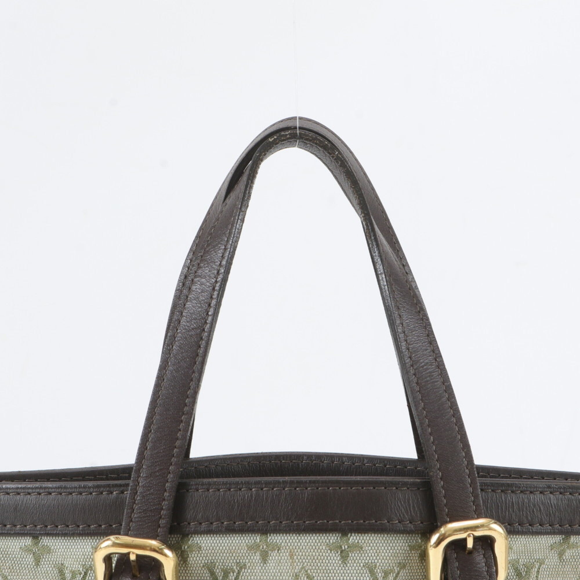 Louis Vuitton Khaki Monogram Leather Canvas Handbag Tote Bag (Pre-Owned)