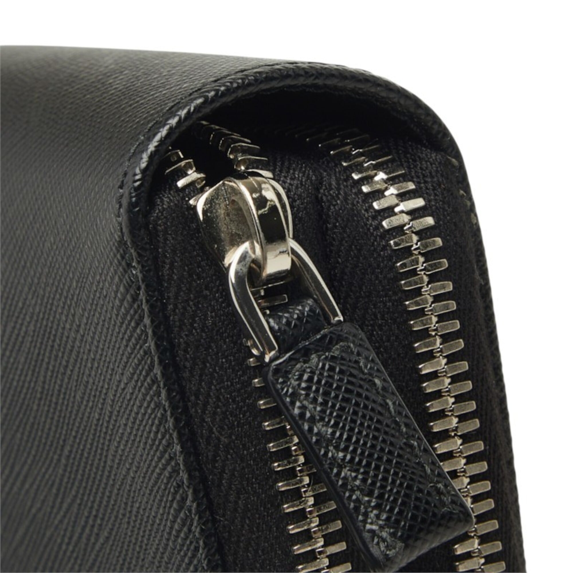 Prada Black Saffiano Triangle Leather Shoulder Bag (Pre-Owned)