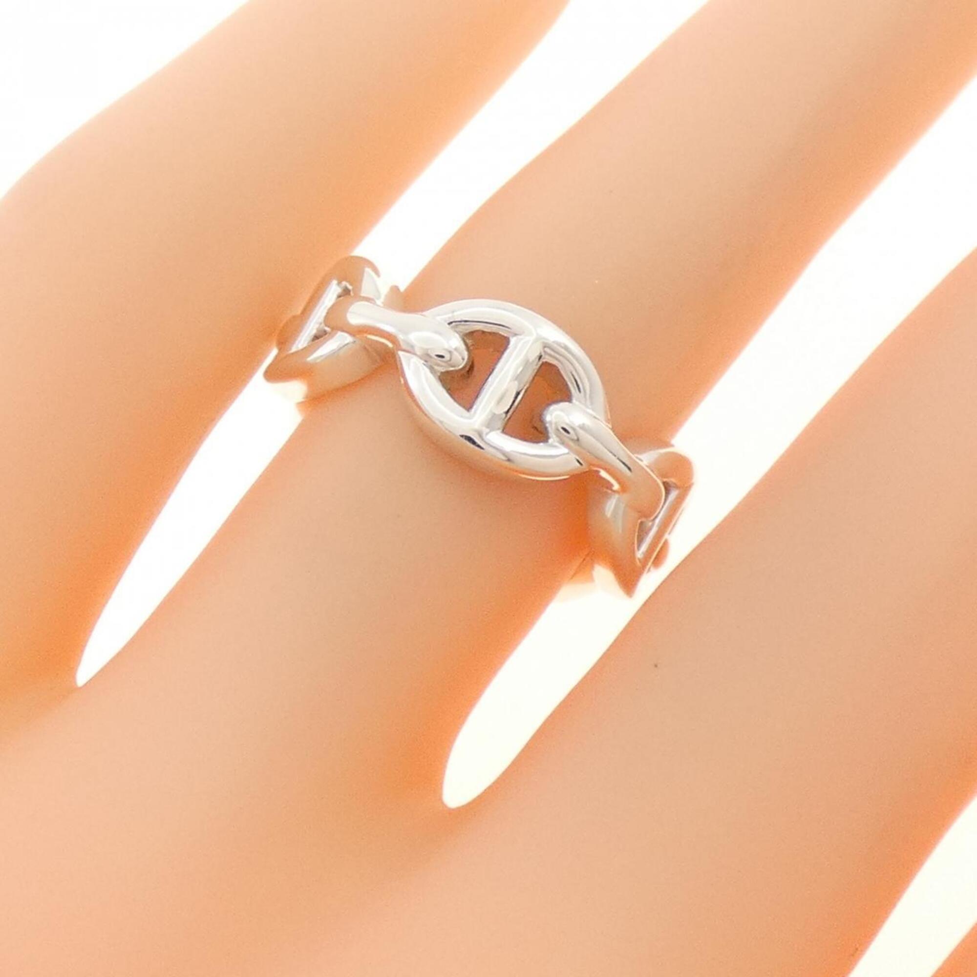 Hermes Silver 925 Band Ring (Pre-Owned)