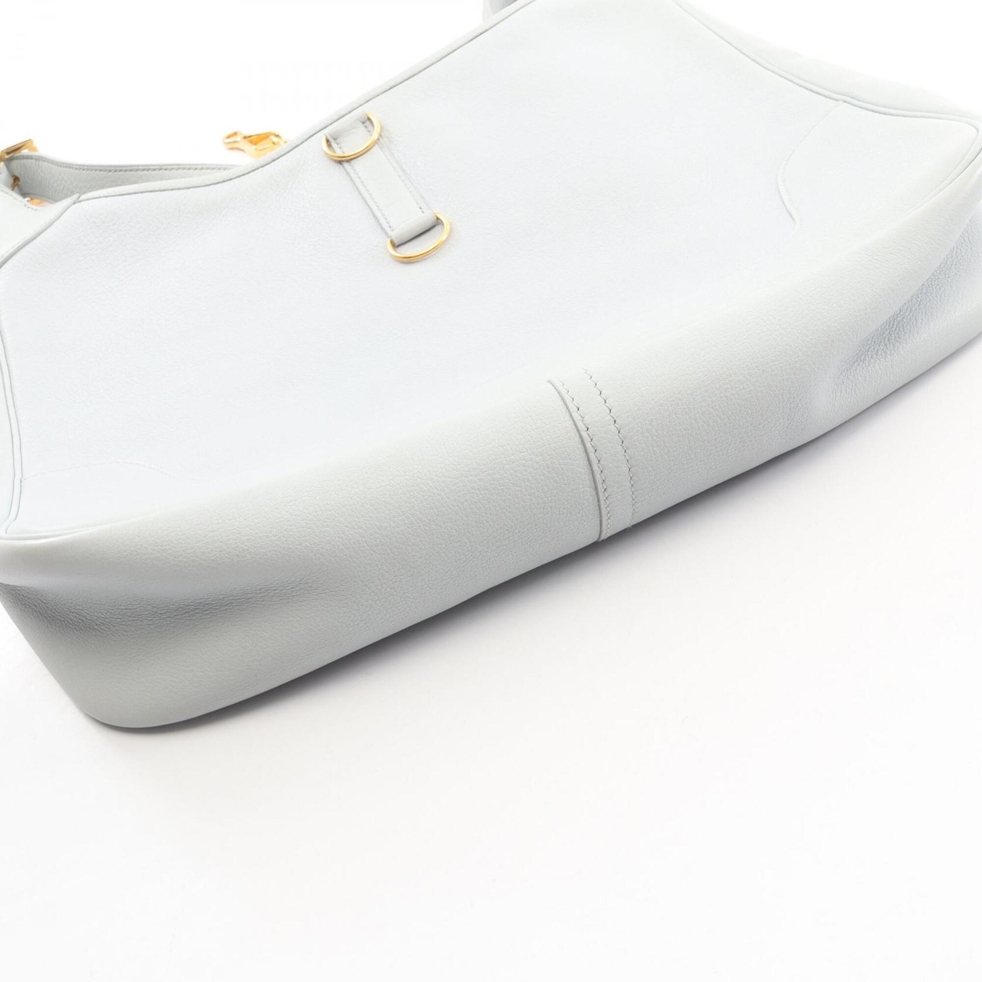 Hermes Blue Leather Handbag Shoulder Bag (Pre-Owned)