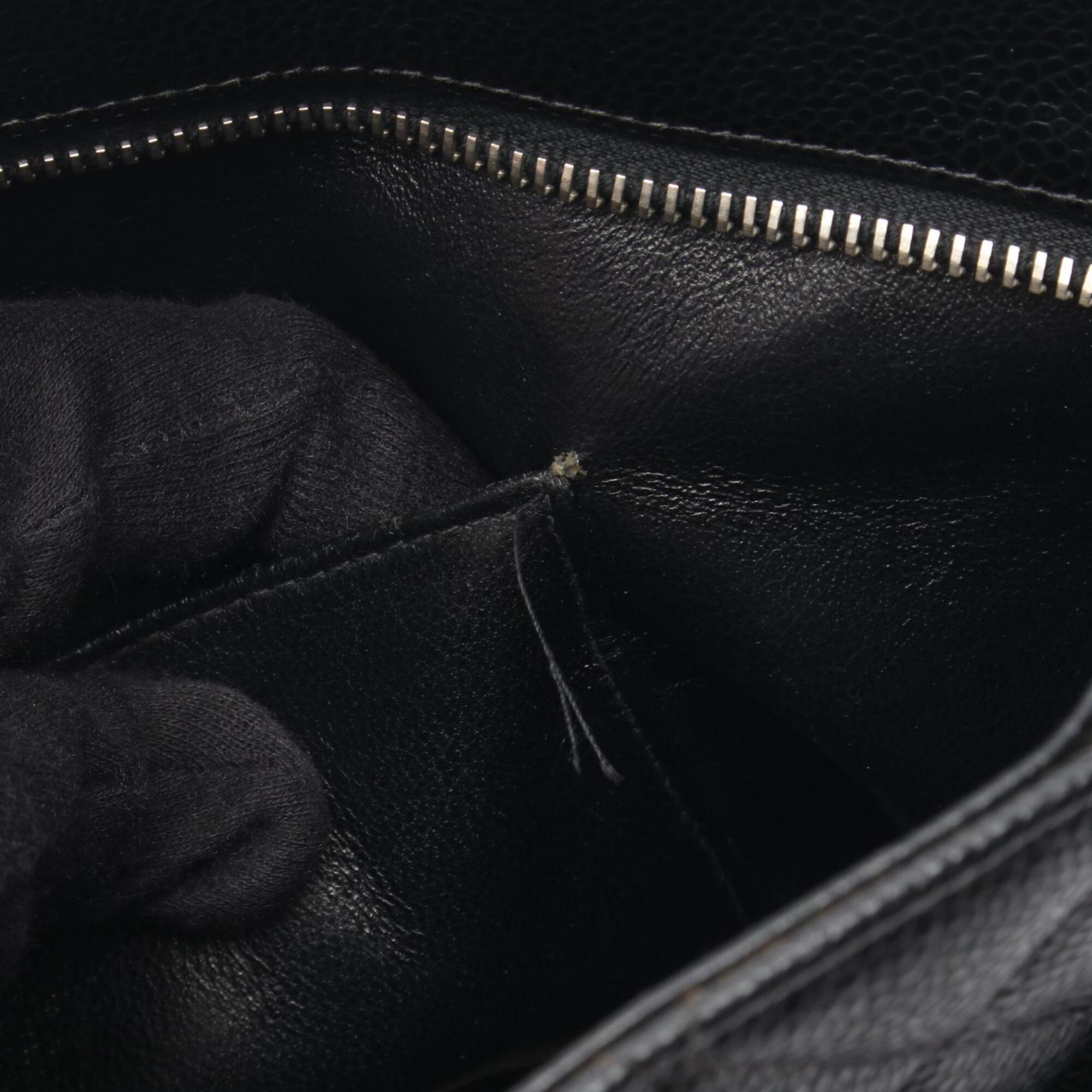 Chanel Black Grained Calfskin Handbag Tote Bag (Pre-Owned)