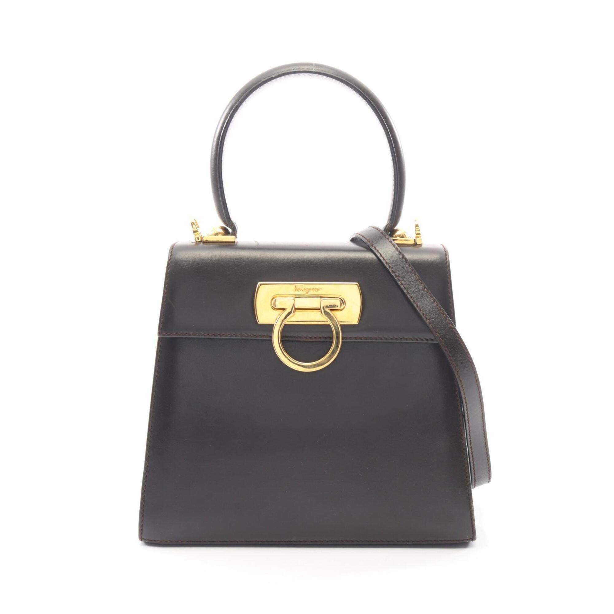Salvatore Ferragamo Brown Leather Handbag (Pre-Owned)