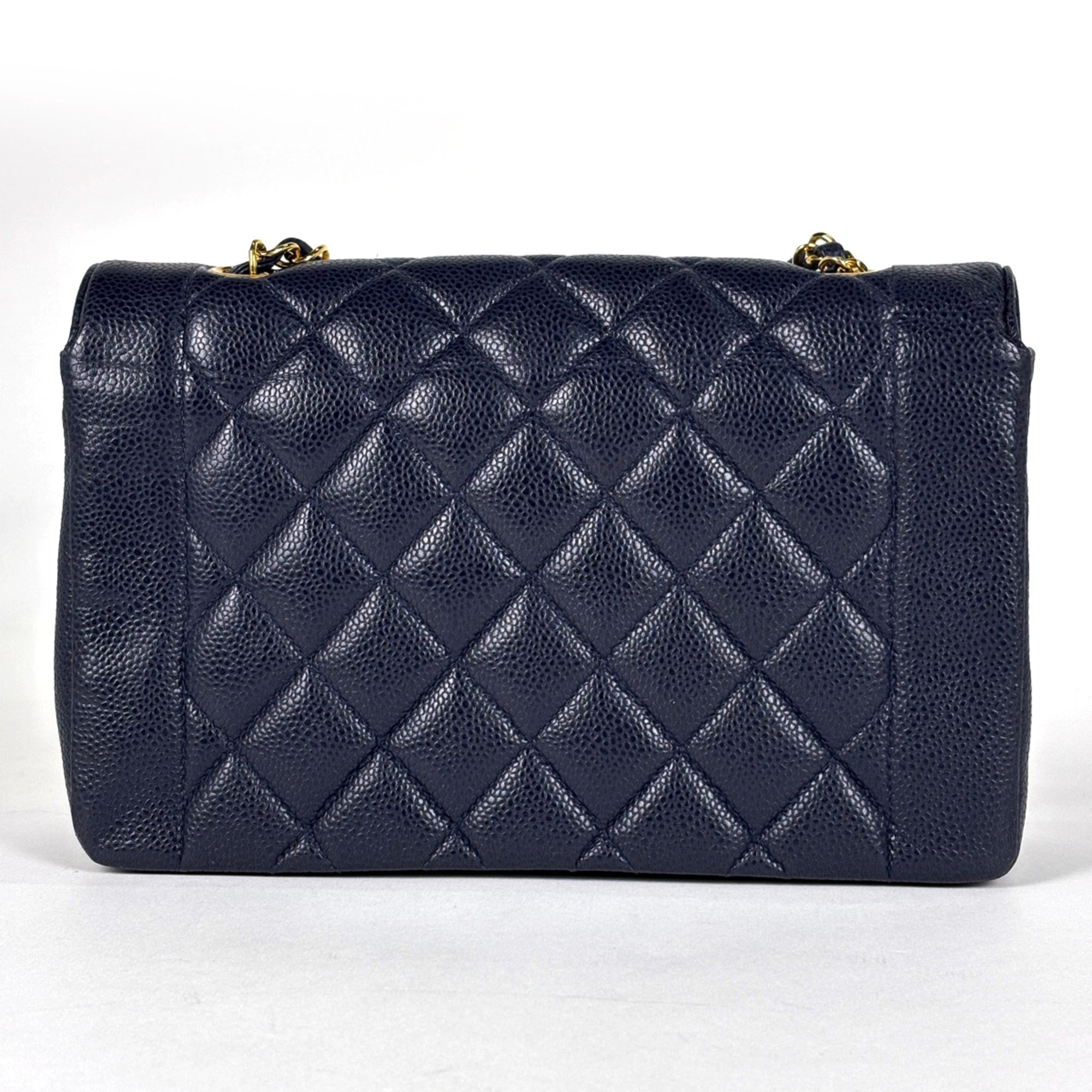 Chanel Matelasse Navy Grained Calfskin Shoulder Bag (Pre-Owned)