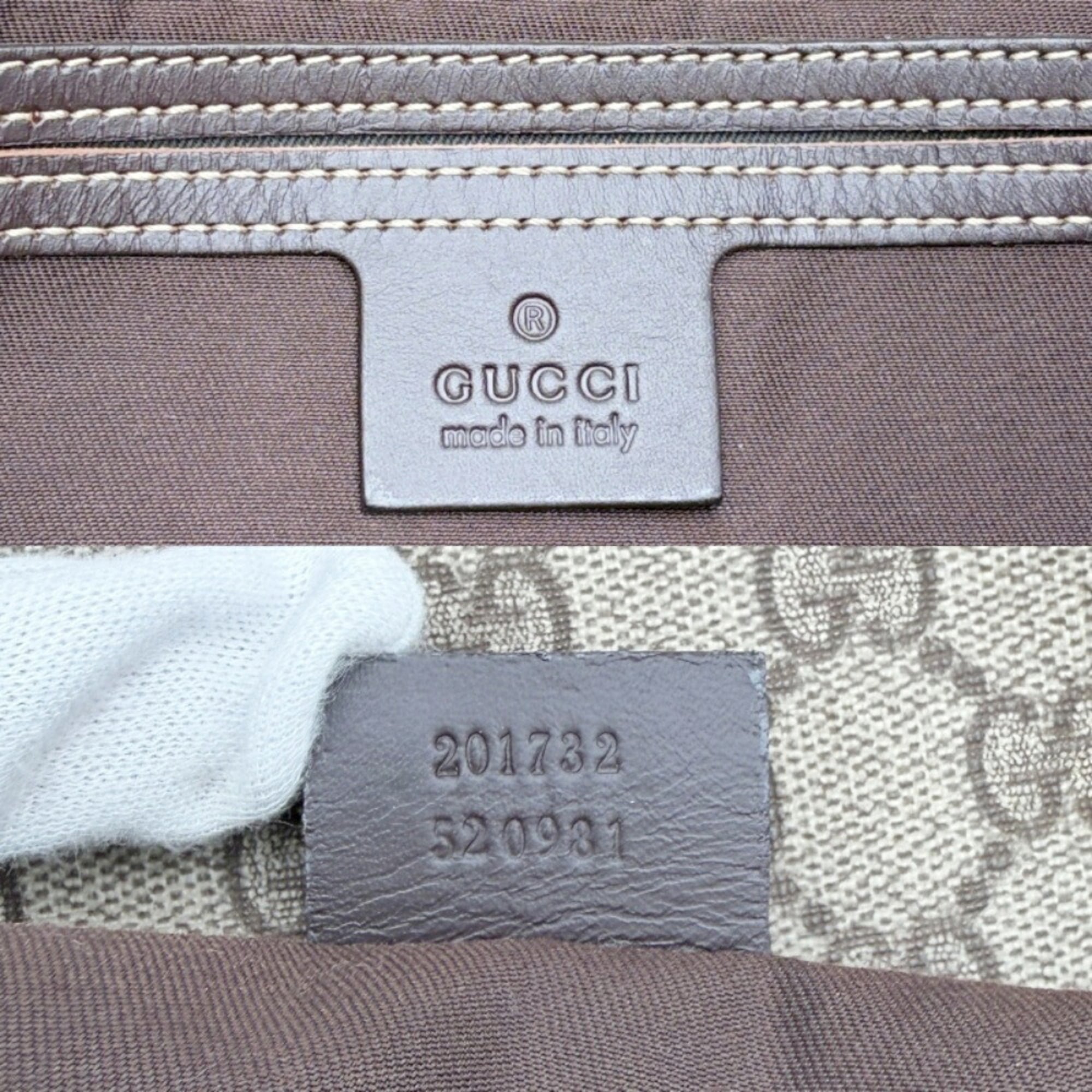 Gucci Beige Brown Pvc Leather Shoulder Bag (Pre-Owned)