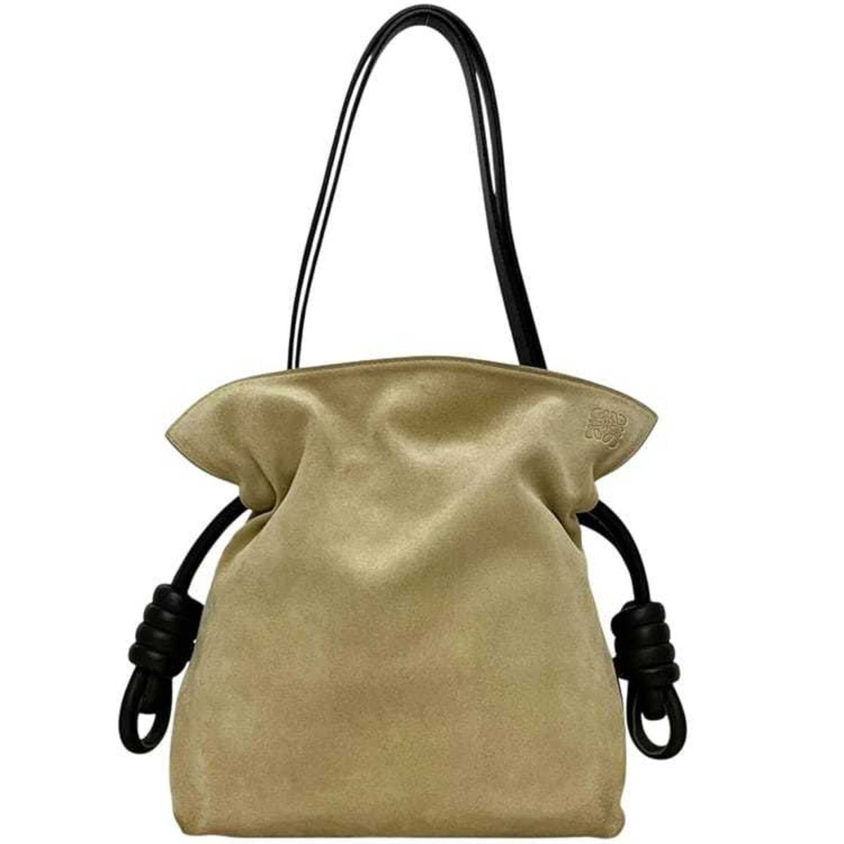 Loewe Beige Dark Brown Suede Leather Shoulder Bag (Pre-Owned)