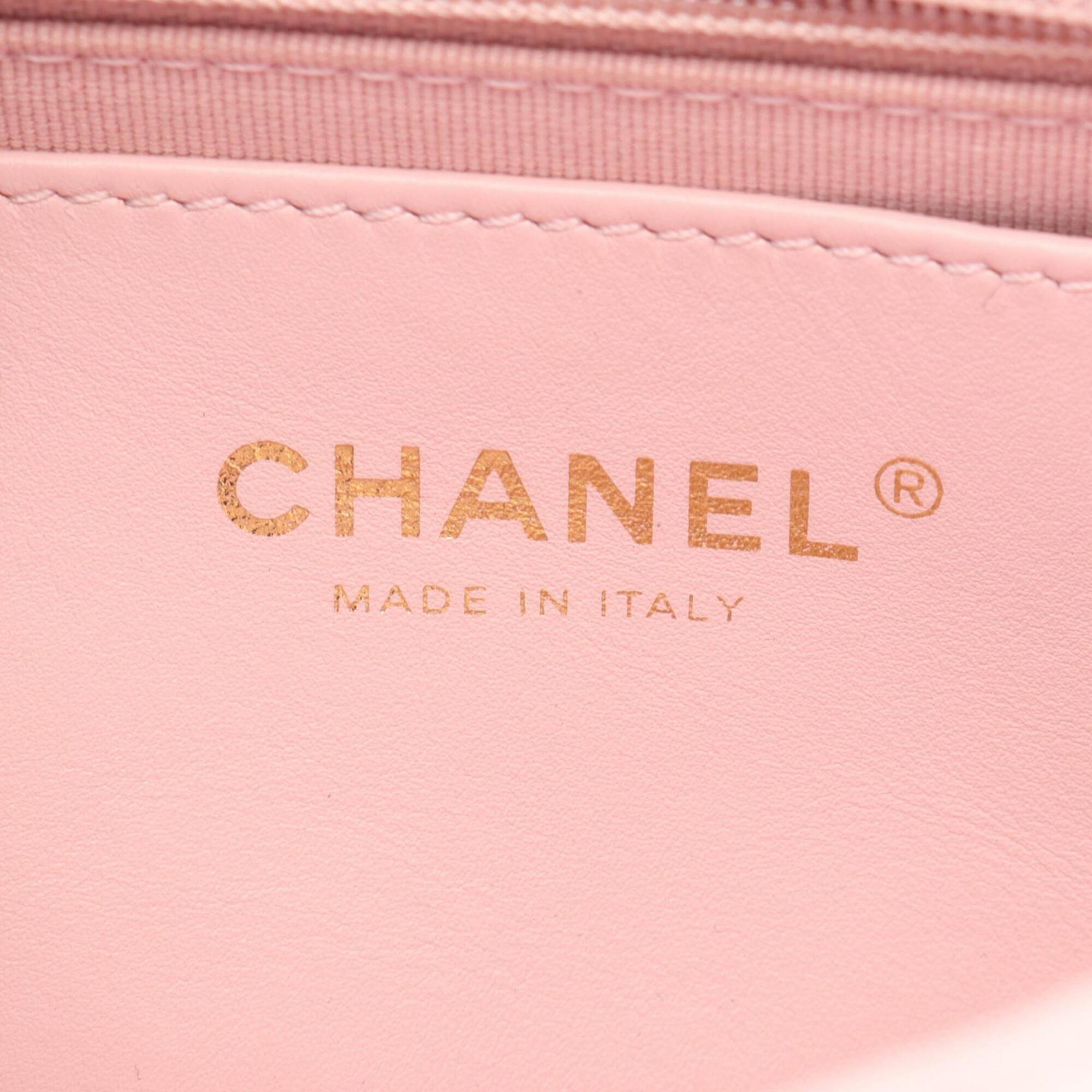 Chanel Pink Grained Calfskin Handbag Shoulder Bag (Pre-Owned)